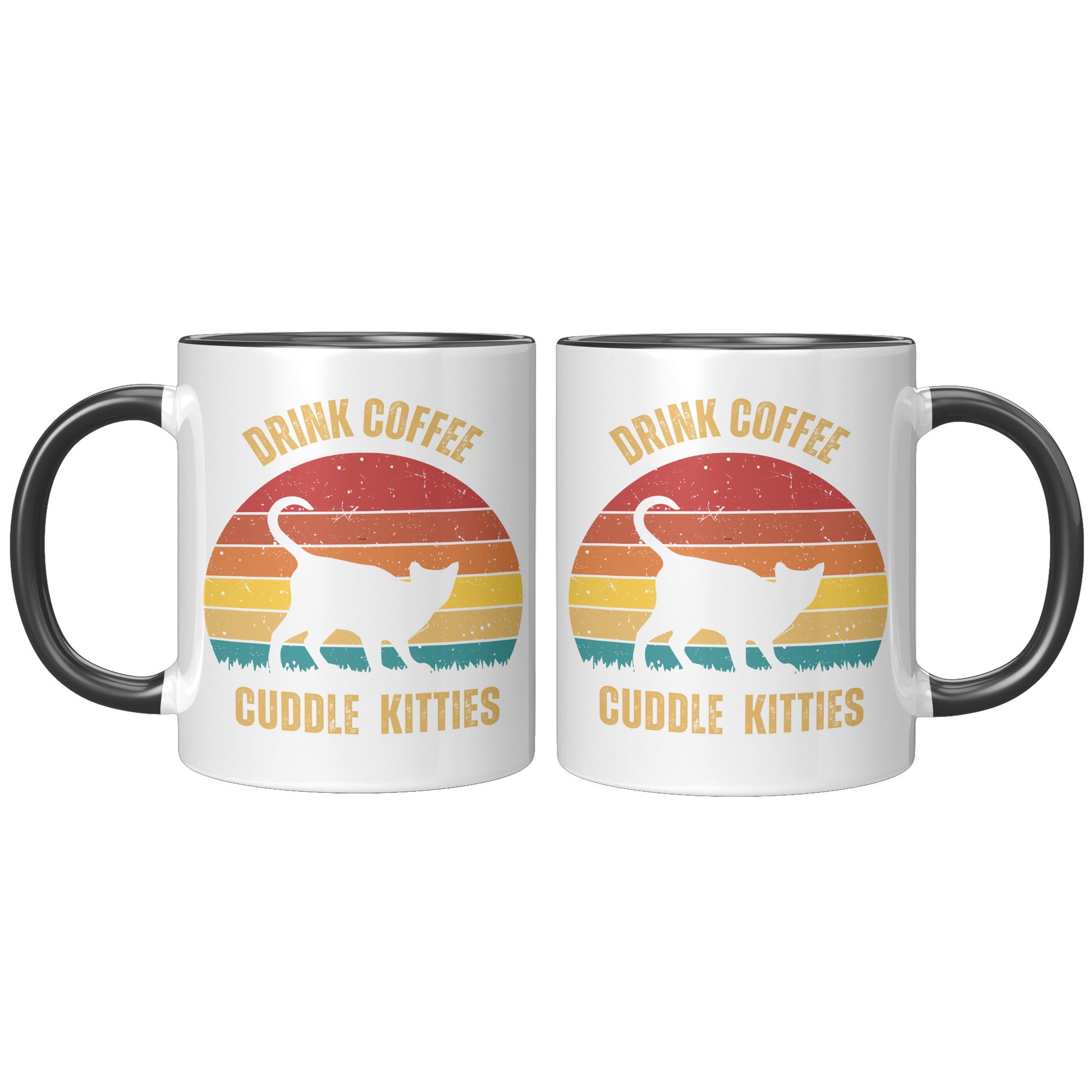 Drink Coffee Cuddle Kitties 11oz Accent Mug, Coffee Lover Gift, Cat Lover Gift