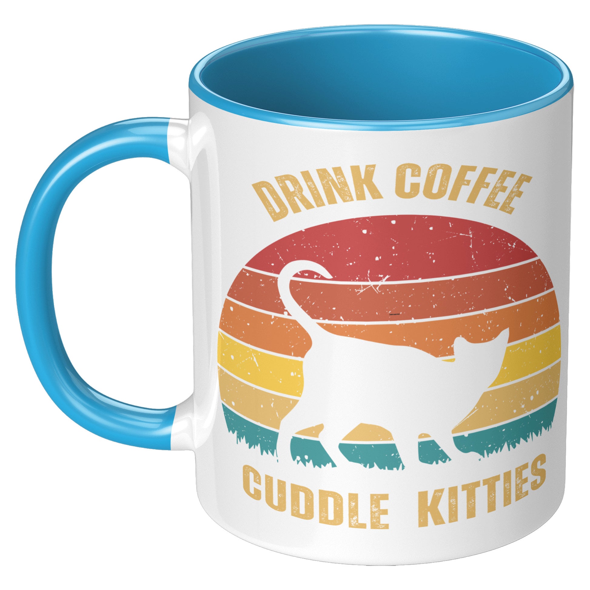 Drink Coffee Cuddle Kitties 11oz Accent Mug, Coffee Lover Gift, Cat Lover Gift
