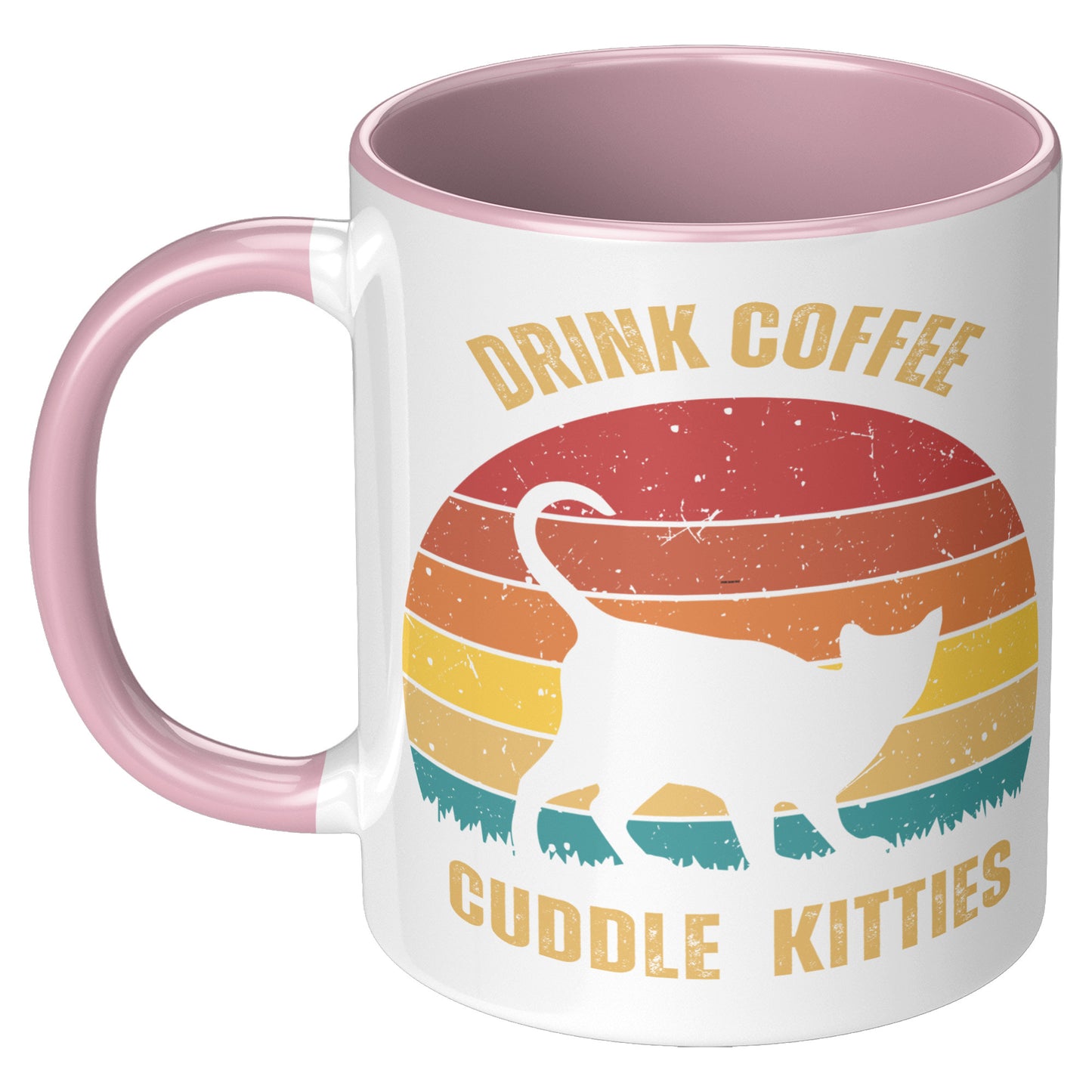 Drink Coffee Cuddle Kitties 11oz Accent Mug, Coffee Lover Gift, Cat Lover Gift