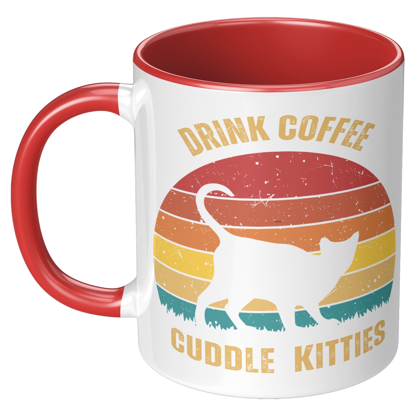 Drink Coffee Cuddle Kitties 11oz Accent Mug, Coffee Lover Gift, Cat Lover Gift