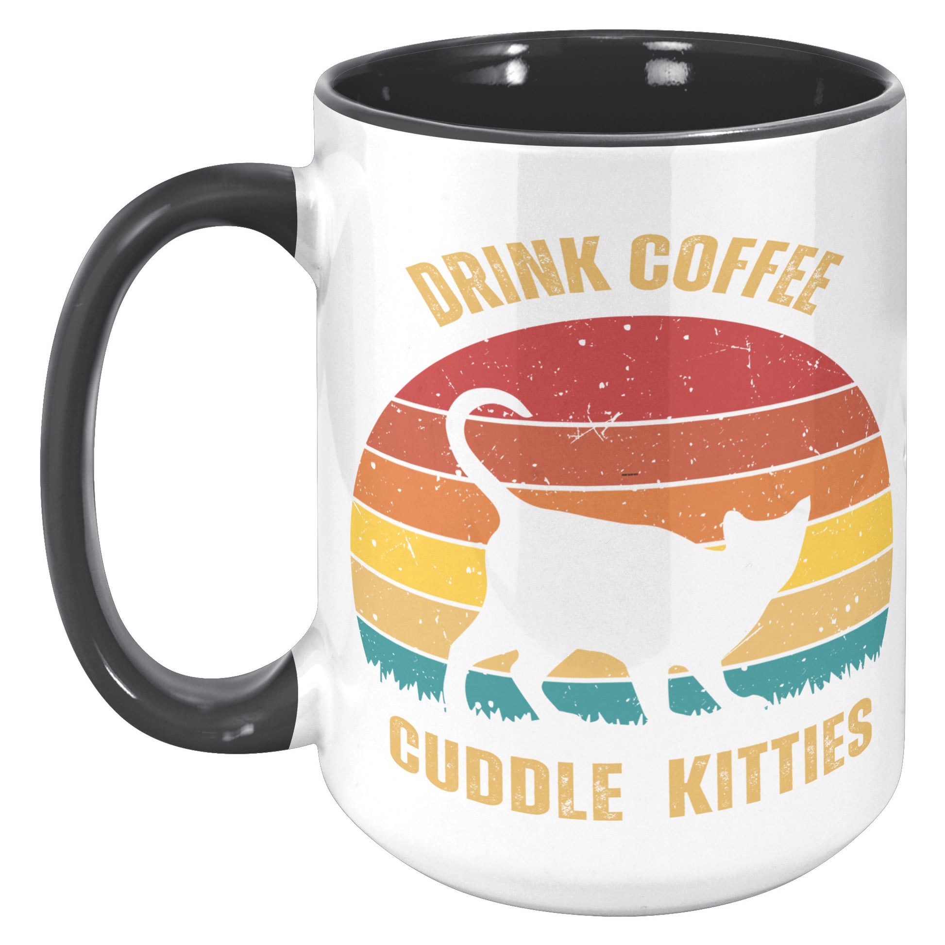 Drink Coffee Cuddle Kitties 15oz Accent Mug, Coffee Lover Gift, Cat Lover Gift
