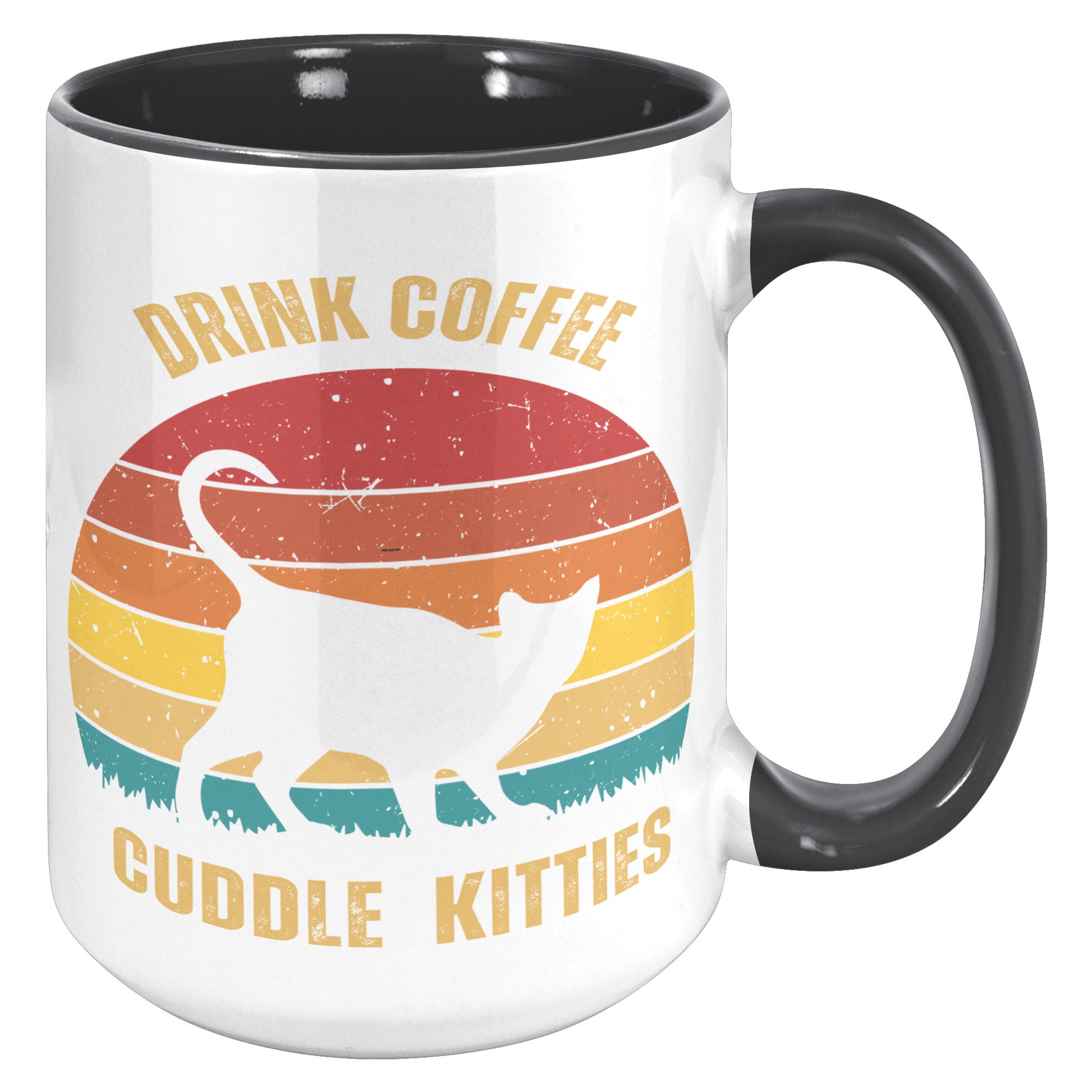 Drink Coffee Cuddle Kitties 15oz Accent Mug, Coffee Lover Gift, Cat Lover Gift