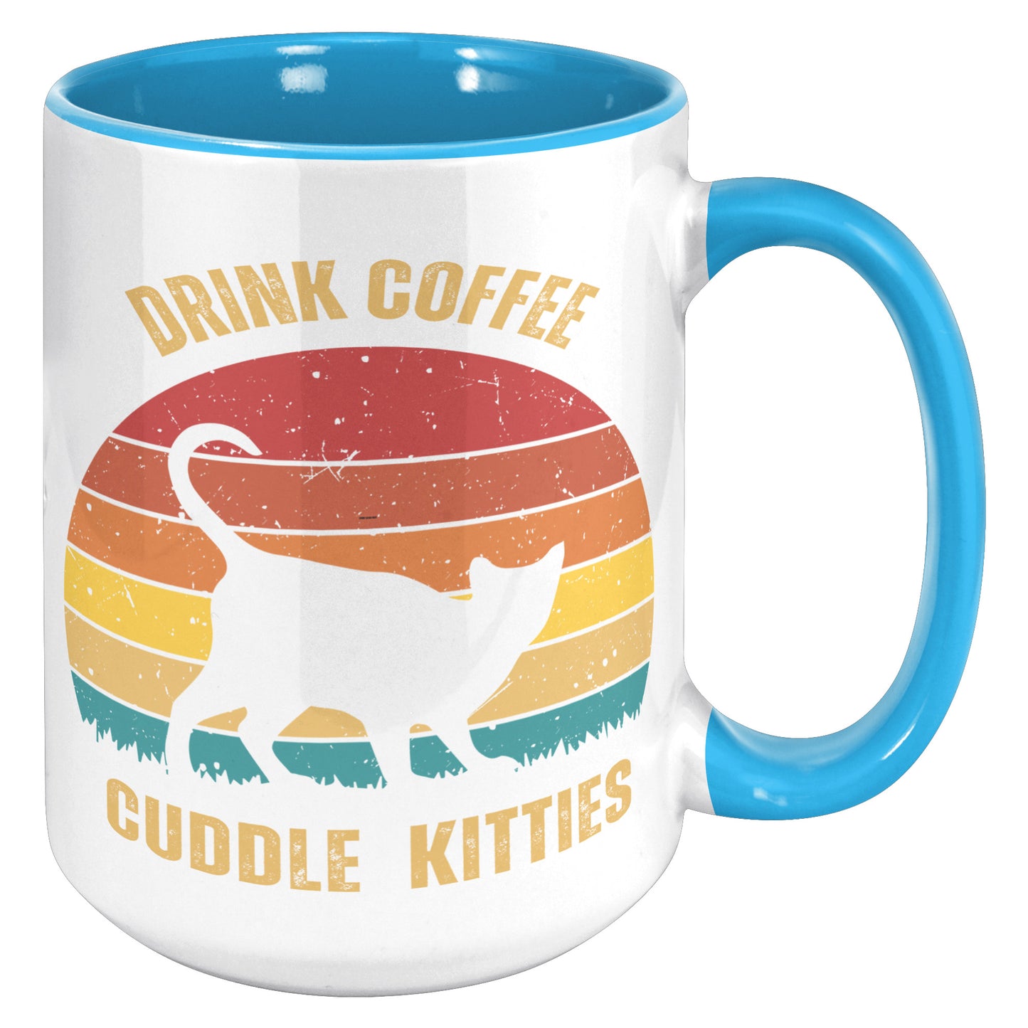 Drink Coffee Cuddle Kitties 15oz Accent Mug, Coffee Lover Gift, Cat Lover Gift