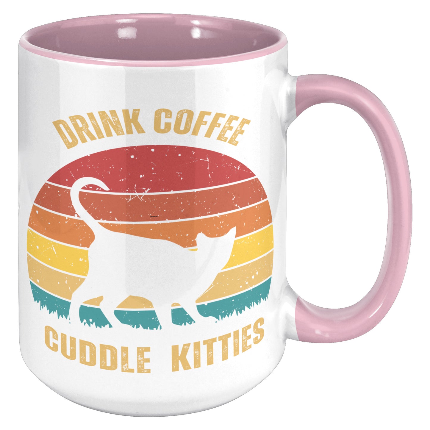 Drink Coffee Cuddle Kitties 15oz Accent Mug, Coffee Lover Gift, Cat Lover Gift