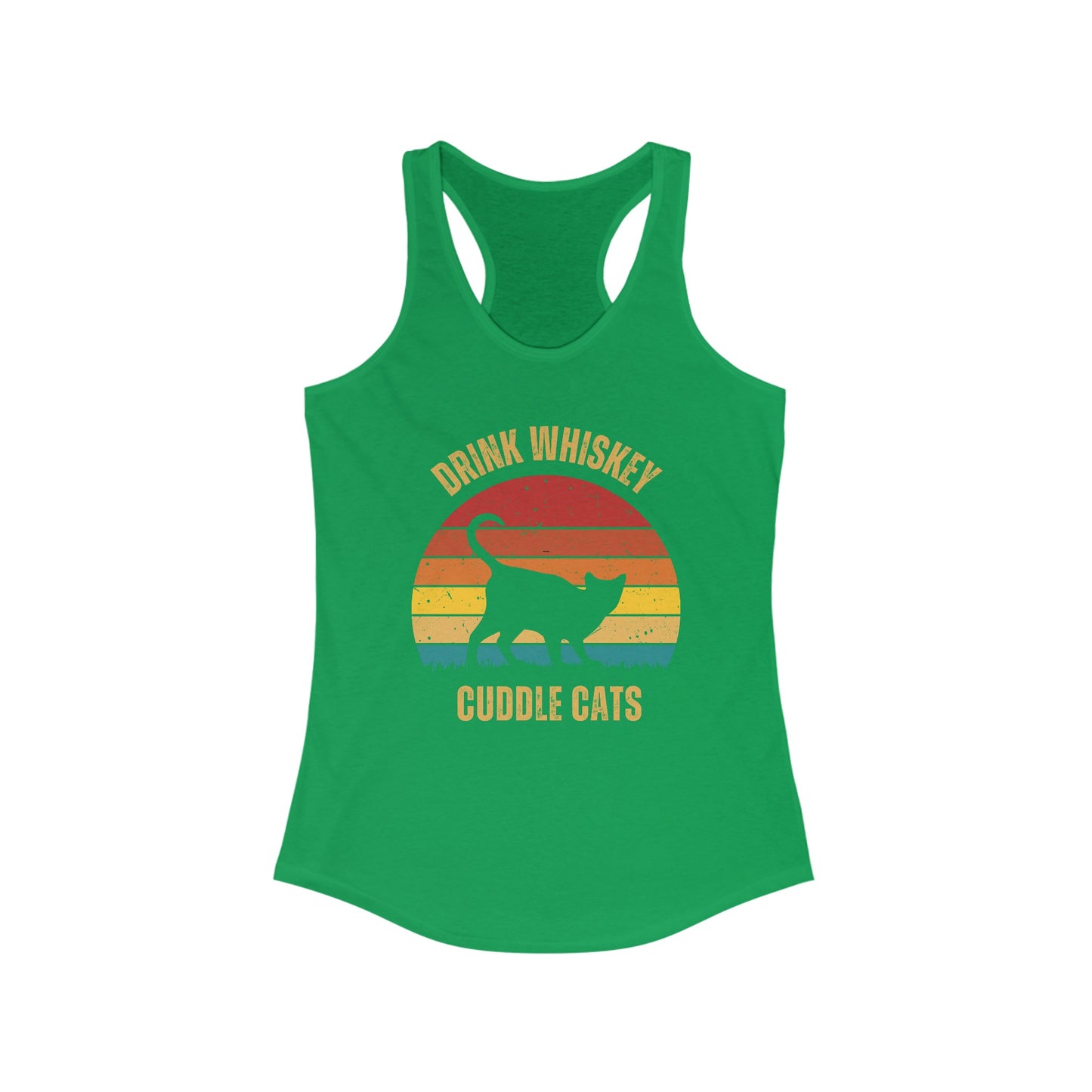 Drink Whiskey Cuddle Cats Racerback Tank, Funny Cat Shirt, Cat Lover Gift, Cat Tank Top, Cat Mom Gift, Cat Dad Gift, Cat Lover Shirt, Whiskey Drinker Gift