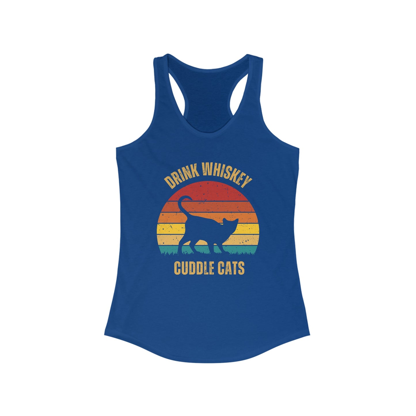 Drink Whiskey Cuddle Cats Racerback Tank, Funny Cat Shirt, Cat Lover Gift, Cat Tank Top, Cat Mom Gift, Cat Dad Gift, Cat Lover Shirt, Whiskey Drinker Gift