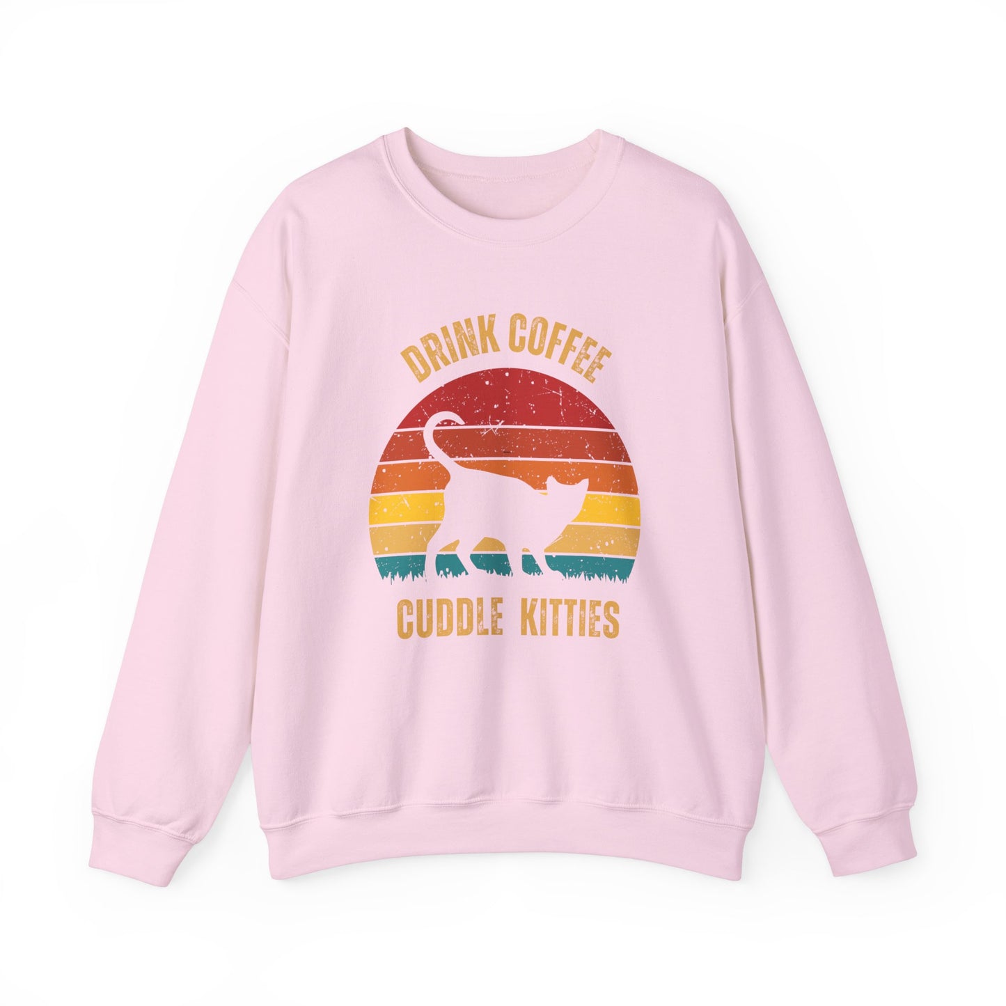 Drink Whiskey Cuddle Cats Unisex Heavy Blend™ Crewneck Sweatshirt, Momma Cat Gift, Cat Dad Gift, Whiskey Drinker Gift, Funny Cat Sweatshirt