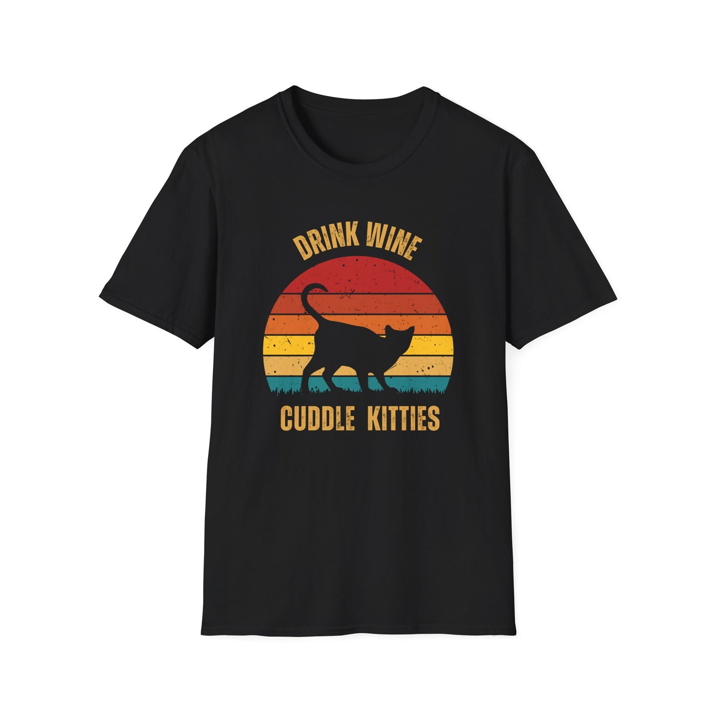 Drink Wine Cuddle Kitties, girlfriend gift, boyfriend gift, mom gift, dad gift, cat tee, wine drinker gift, funny cat t-shirt