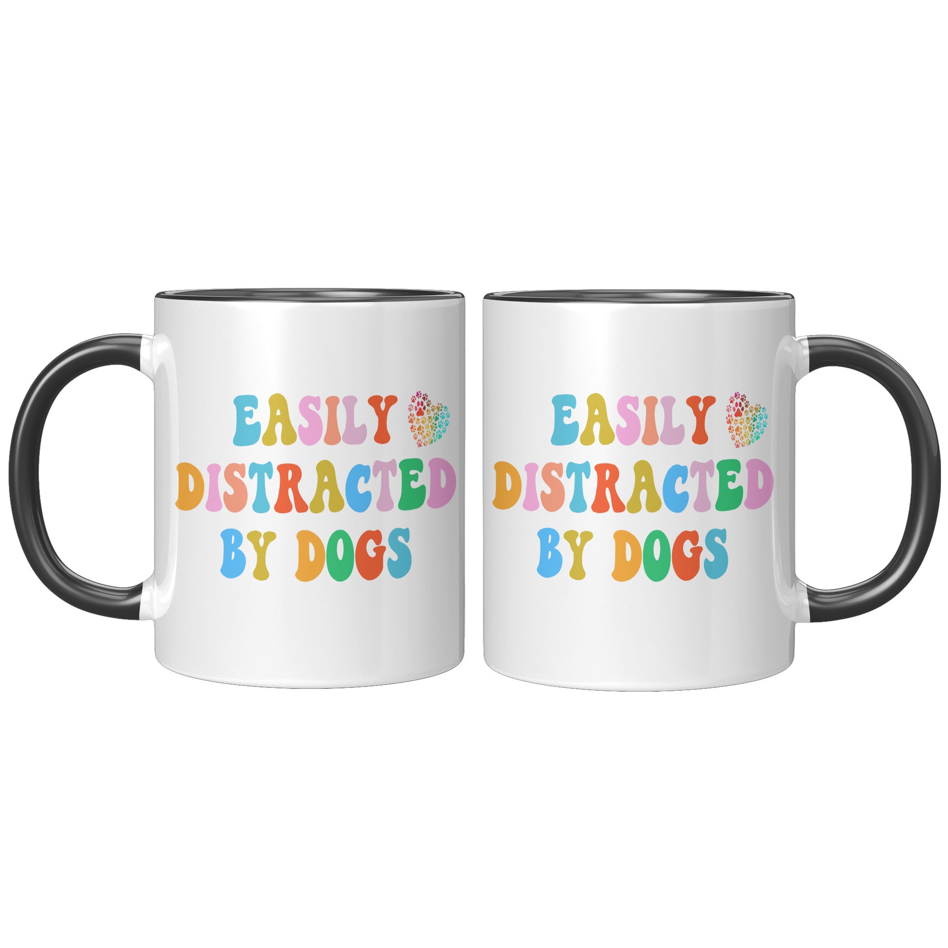 Easily Distracted By Dogs 11oz Accent Mug, Dog Dad Mug, Funny Dog Mug, Gift for Dog Lovers, Coffee Mug for Dog Owners, Gift for Dog Owner, Boyfriend Gift