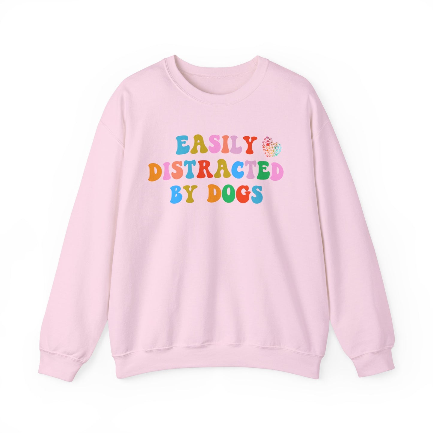 Easily Distracted By Dogs Unisex Heavy Blend™ Crewneck Sweatshirt, Dog Dad Shirt, Momma Dog Sweatshirt, Funny Dog Sweatshirt, Gift for Dog Lovers