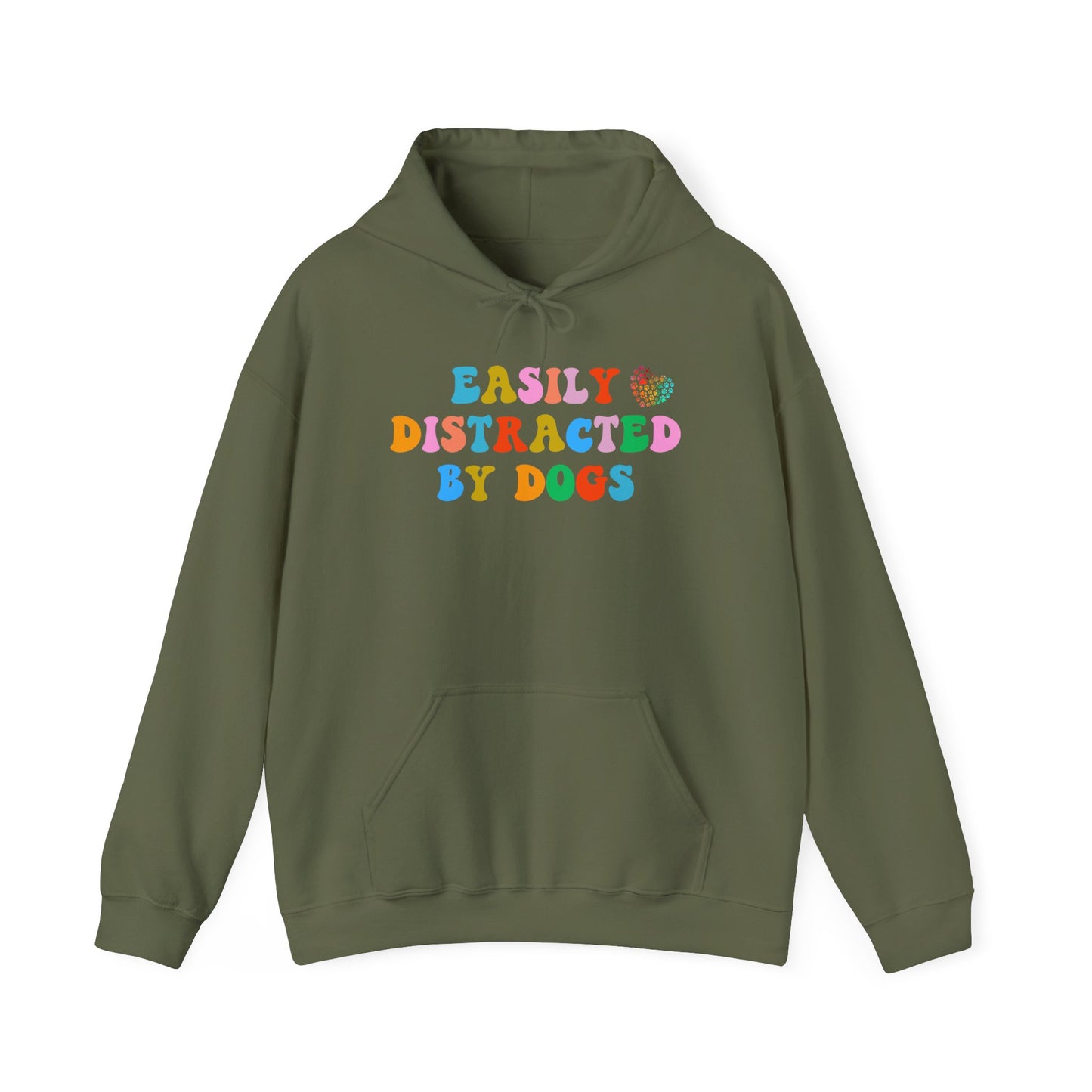 Easily Distracted By Dogs Unisex Heavy Blend™ Hoodie Sweatshirt, Dog Dad Hoodie, Momma Dog Hoodie, Funny Dog Hoodie, Gift for Dog Lover