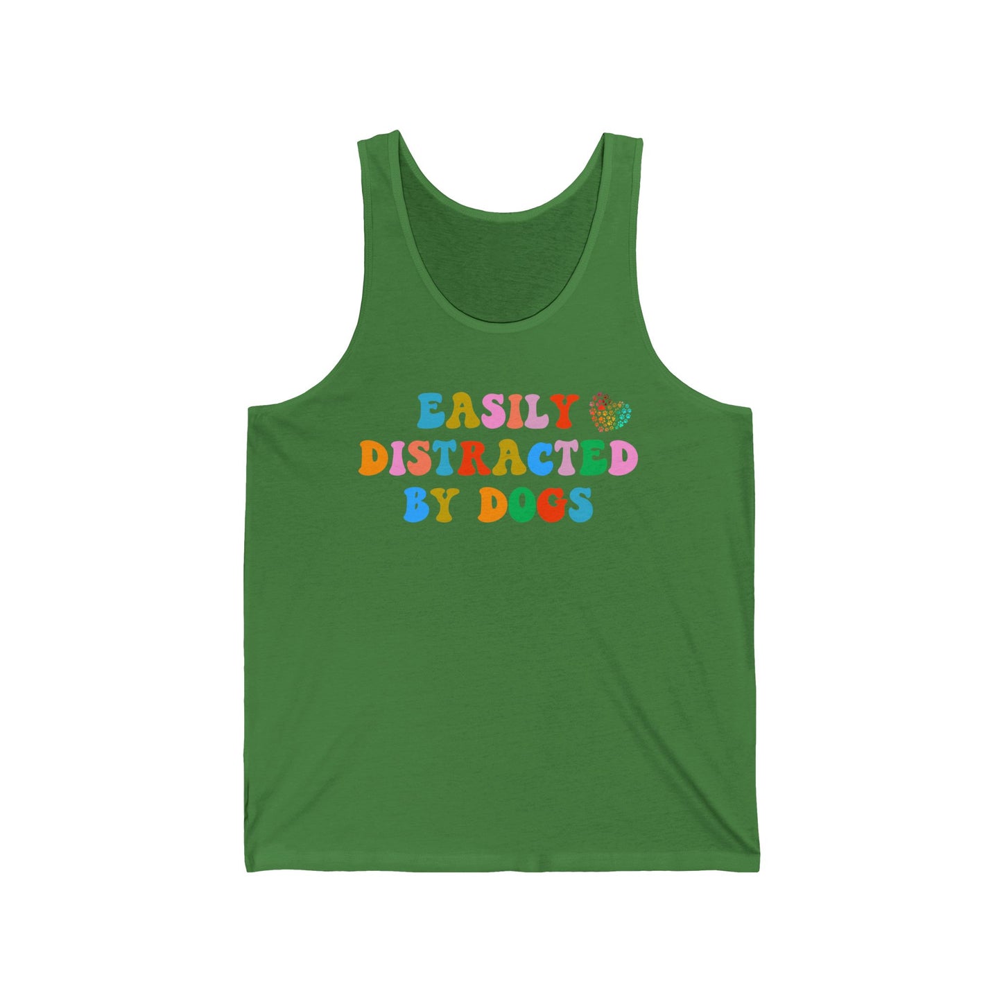 Easily Distracted By Dogs Unisex Jersey Tank, Dog Mom Tank, Momma Dog Tank Top, Funny Dog Tank, Gift for Dog Lovers