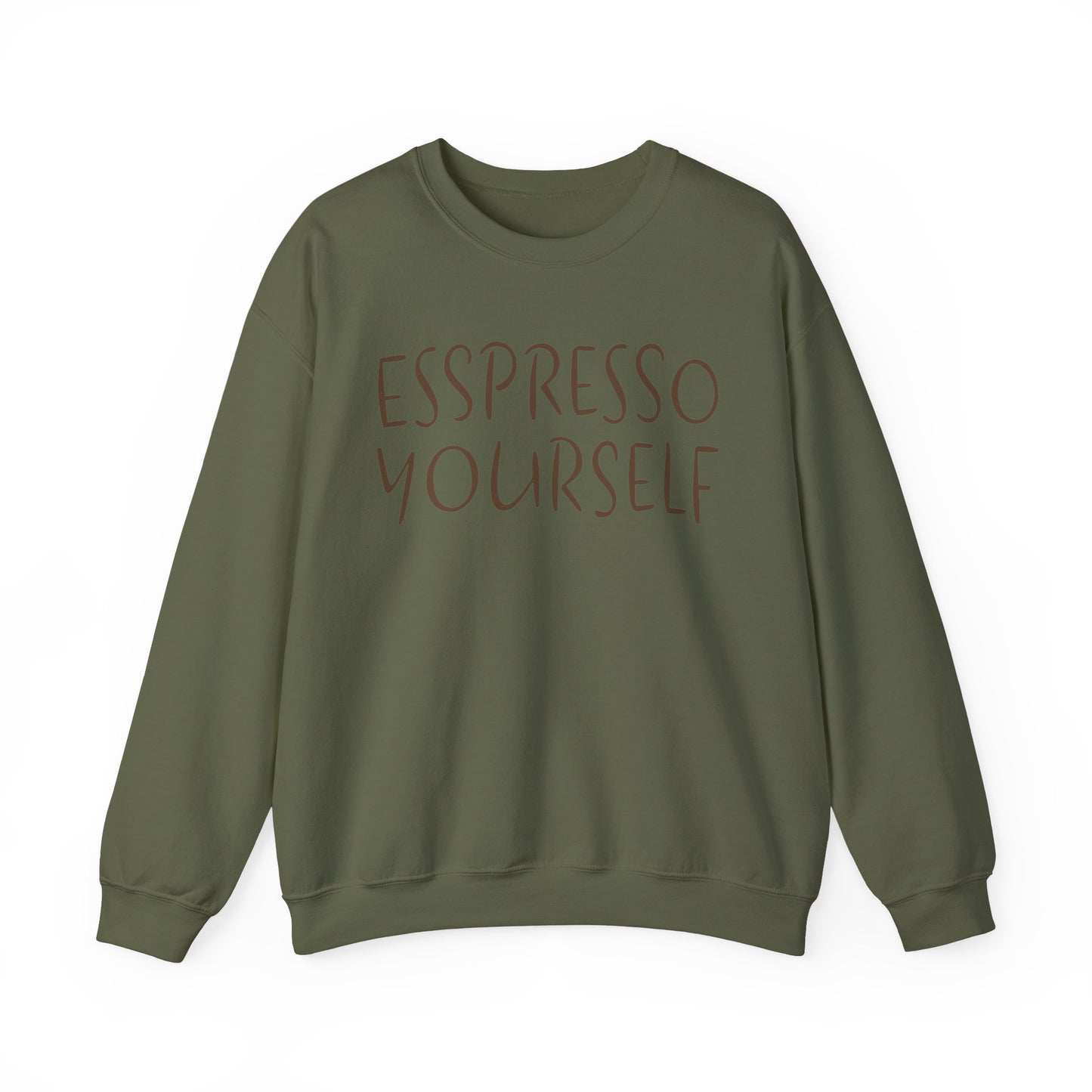 Espresso Yourself Coffee Unisex Heavy Blend™ Crewneck Sweatshirt, Funny Sweatshirt, Coffee Gift, Coffee Lover Gift, Coffee Drinker Gift, Mom Gift, Dad Gift, Boyfriend Gift, Girlfriend Gift