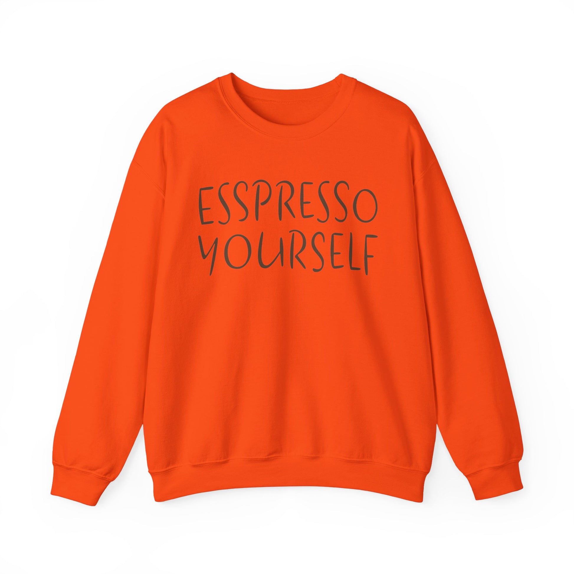 Espresso Yourself Coffee Unisex Heavy Blend™ Crewneck Sweatshirt, Funny Sweatshirt, Coffee Gift, Coffee Lover Gift, Coffee Drinker Gift, Mom Gift, Dad Gift, Boyfriend Gift, Girlfriend Gift