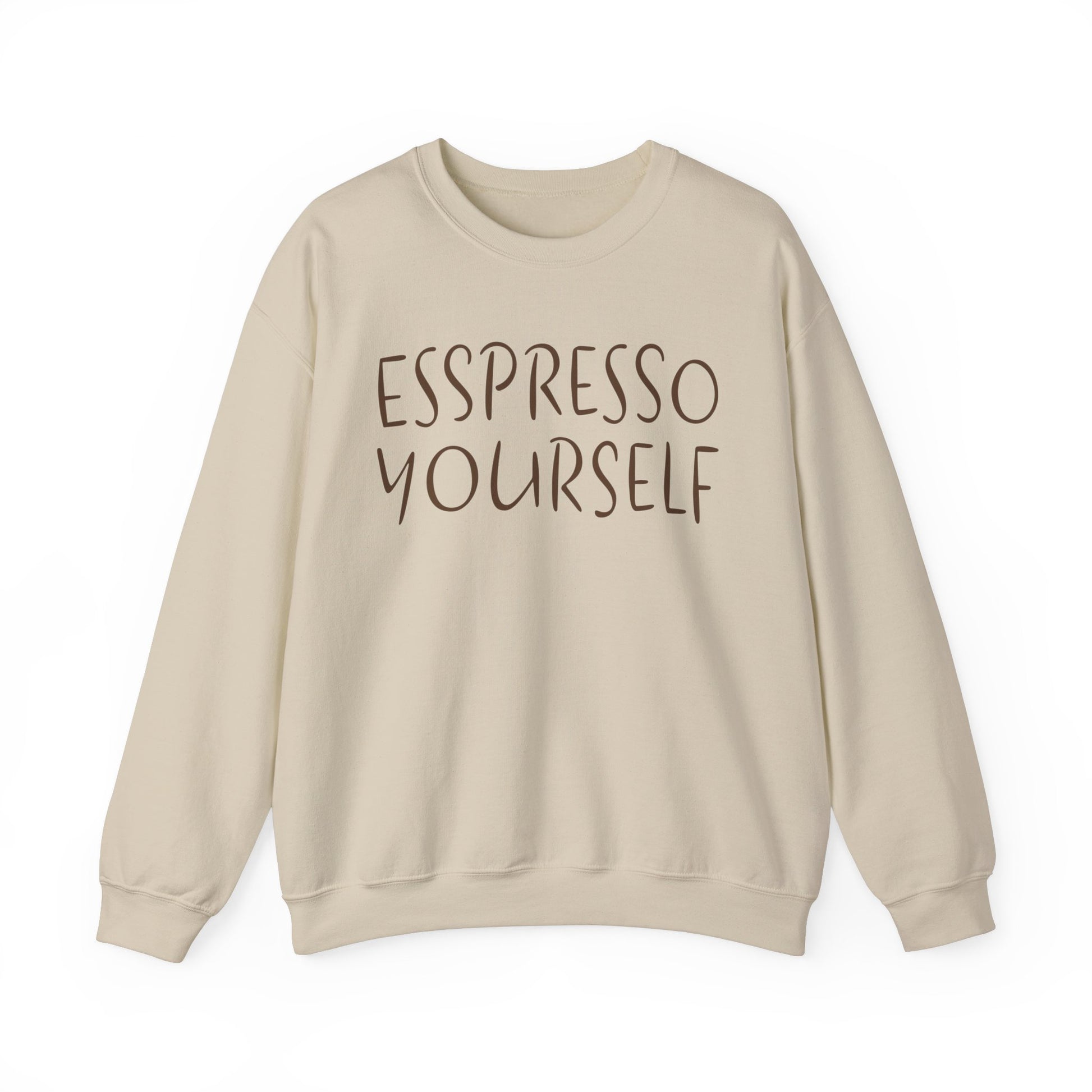 Espresso Yourself Coffee Unisex Heavy Blend™ Crewneck Sweatshirt, Funny Sweatshirt, Coffee Gift, Coffee Lover Gift, Coffee Drinker Gift, Mom Gift, Dad Gift, Boyfriend Gift, Girlfriend Gift