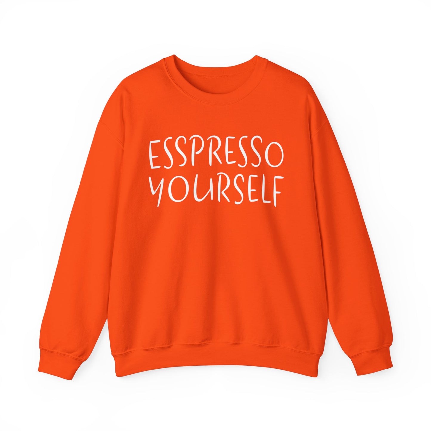 Espresso Yourself Unisex Heavy Blend™ Crewneck Sweatshirt, Funny Sweatshirt, Coffee Gift, Coffee Lover Gift, Coffee Drinker Gift, Mom Gift, Dad Gift, Boyfriend Gift, Girlfriend Gift