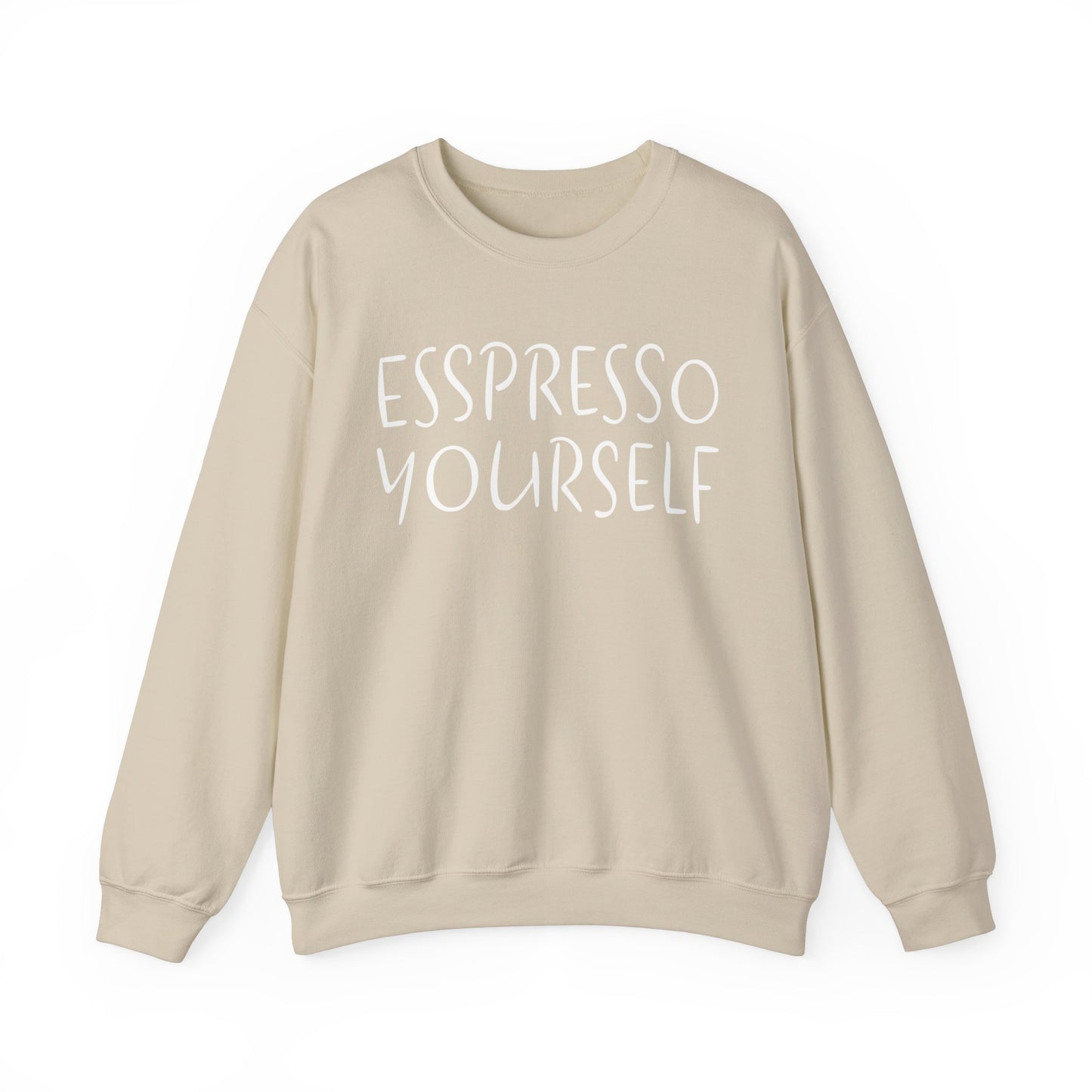 Espresso Yourself Unisex Heavy Blend™ Crewneck Sweatshirt, Funny Sweatshirt, Coffee Gift, Coffee Lover Gift, Coffee Drinker Gift, Mom Gift, Dad Gift, Boyfriend Gift, Girlfriend Gift