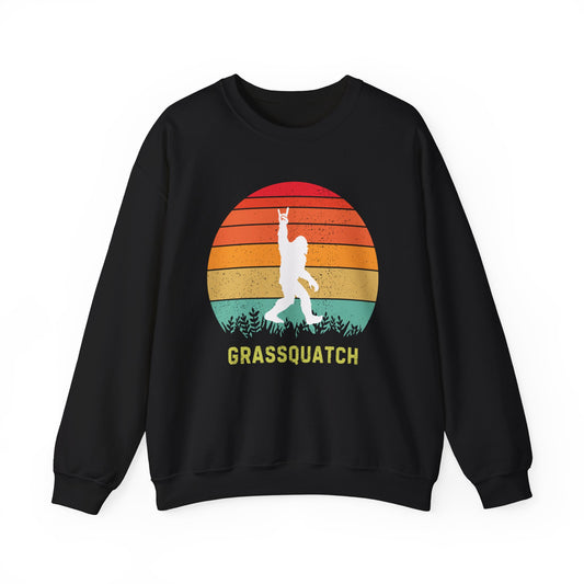 Grassquatch Unisex Heavy Blend™ Crewneck Sweatshirt, Bluegrass Sweatshirt, Sasquatch Lover Gift, Funny Sweatshirt, Music Lover Gift