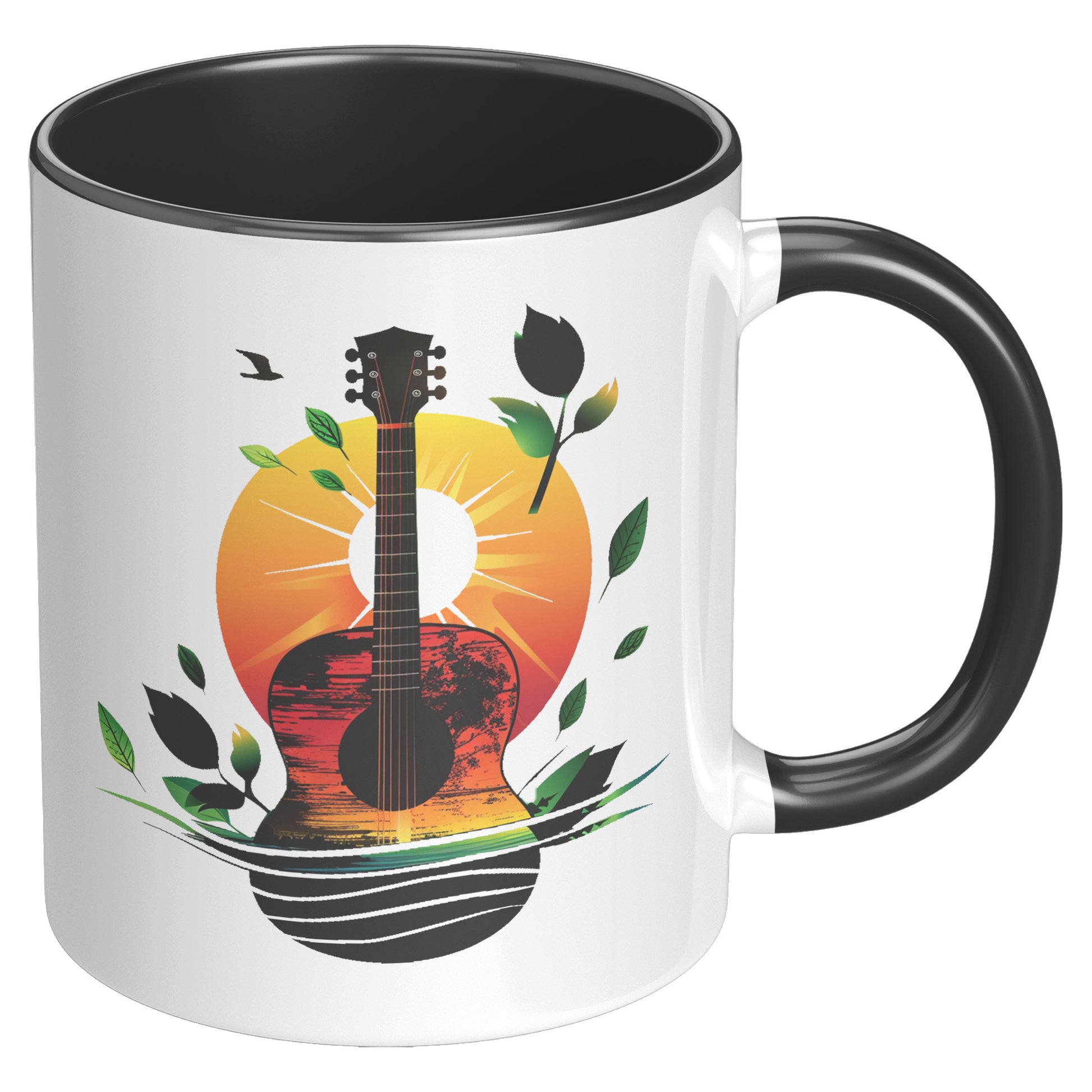 Guitar Sunset 11oz Accent Coffee Mug Guitar Player Gift, Guitar Lover Gift