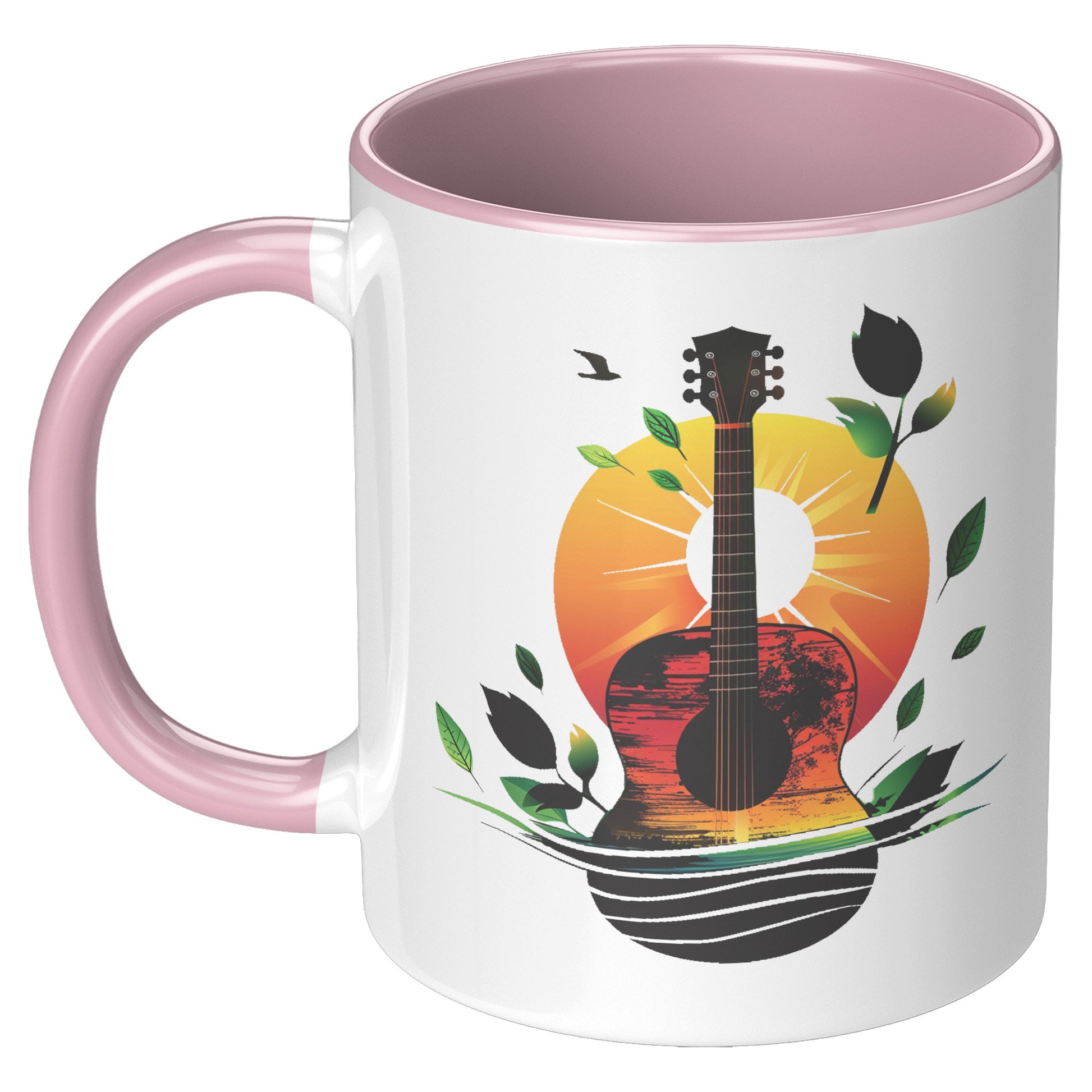 Guitar Sunset 11oz Accent Coffee Mug Guitar Player Gift, Guitar Lover Gift