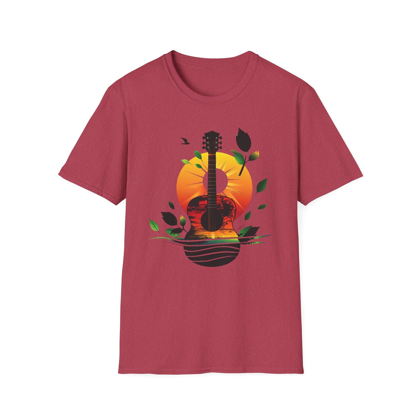 Guitar Sunset T-shirt, Music Lover Gift, Festival Tee, Boyfriend Gift, Girlfriend Gift, Music Instrument
