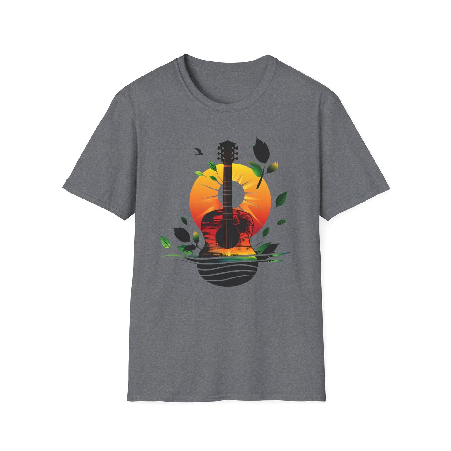 Guitar Sunset T-shirt, Music Lover Gift, Festival Tee, Boyfriend Gift, Girlfriend Gift, Music Instrument