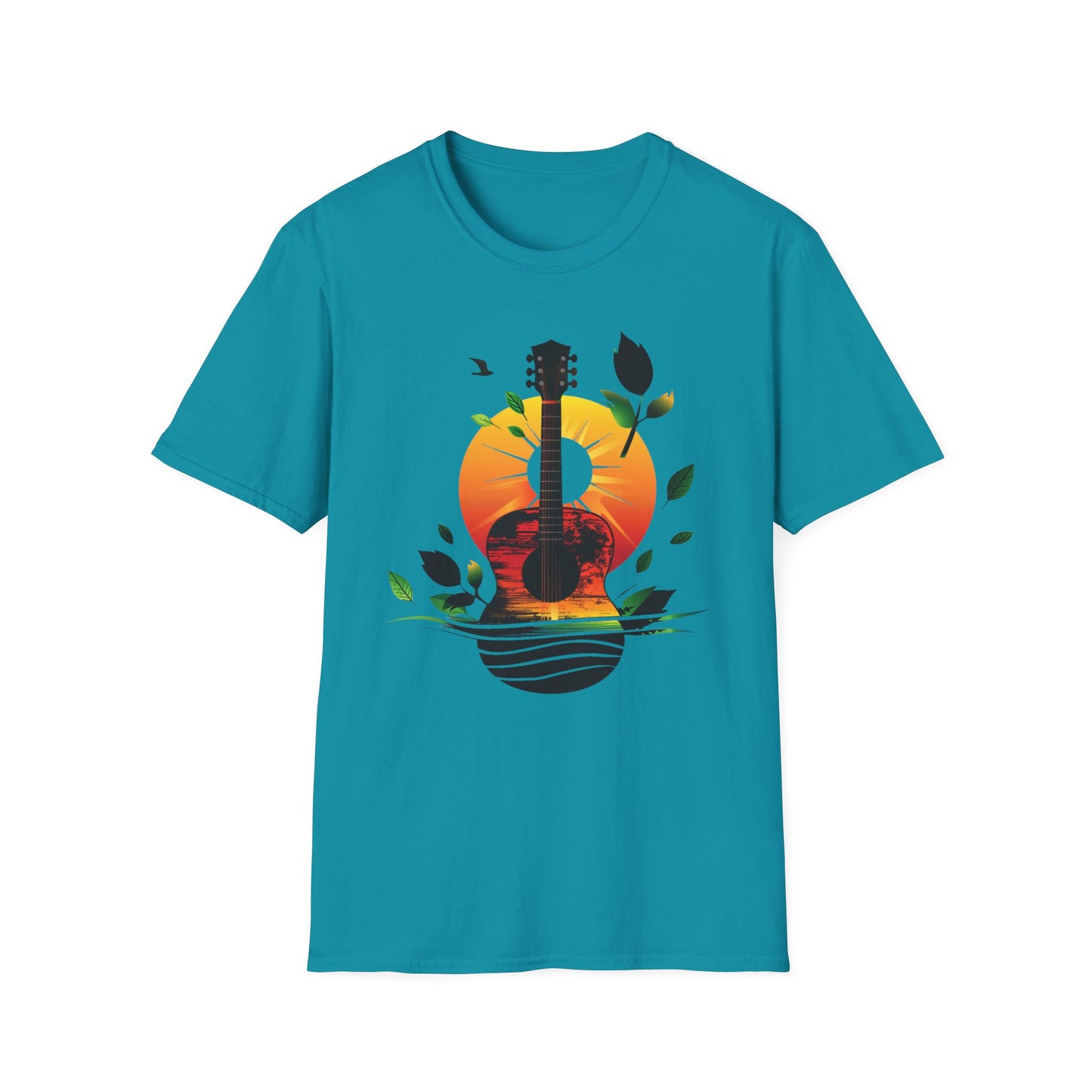 Guitar Sunset T-shirt, Music Lover Gift, Festival Tee, Boyfriend Gift, Girlfriend Gift, Music Instrument