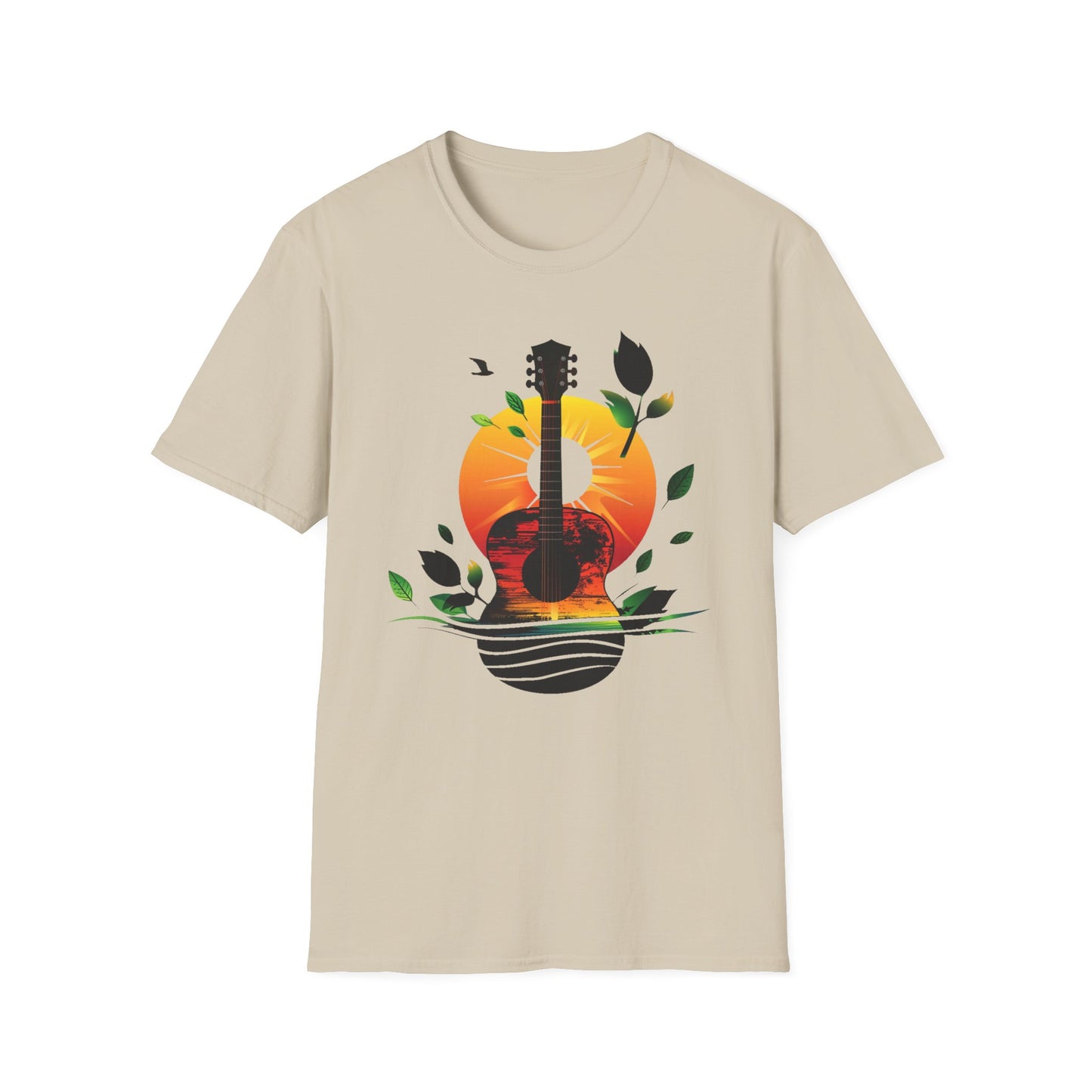Guitar Sunset T-shirt, Music Lover Gift, Festival Tee, Boyfriend Gift, Girlfriend Gift, Music Instrument