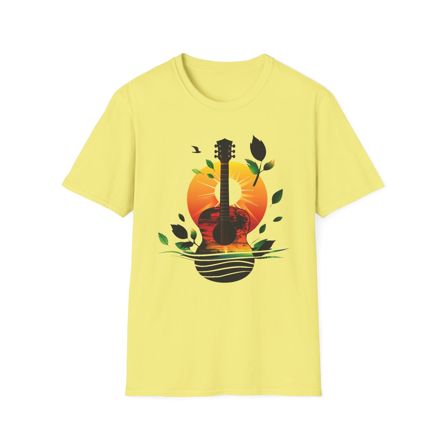 Guitar Sunset T-shirt, Music Lover Gift, Festival Tee, Boyfriend Gift, Girlfriend Gift, Music Instrument