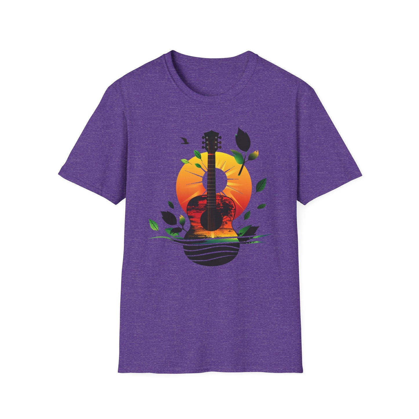 Guitar Sunset T-shirt, Music Lover Gift, Festival Tee, Boyfriend Gift, Girlfriend Gift, Music Instrument