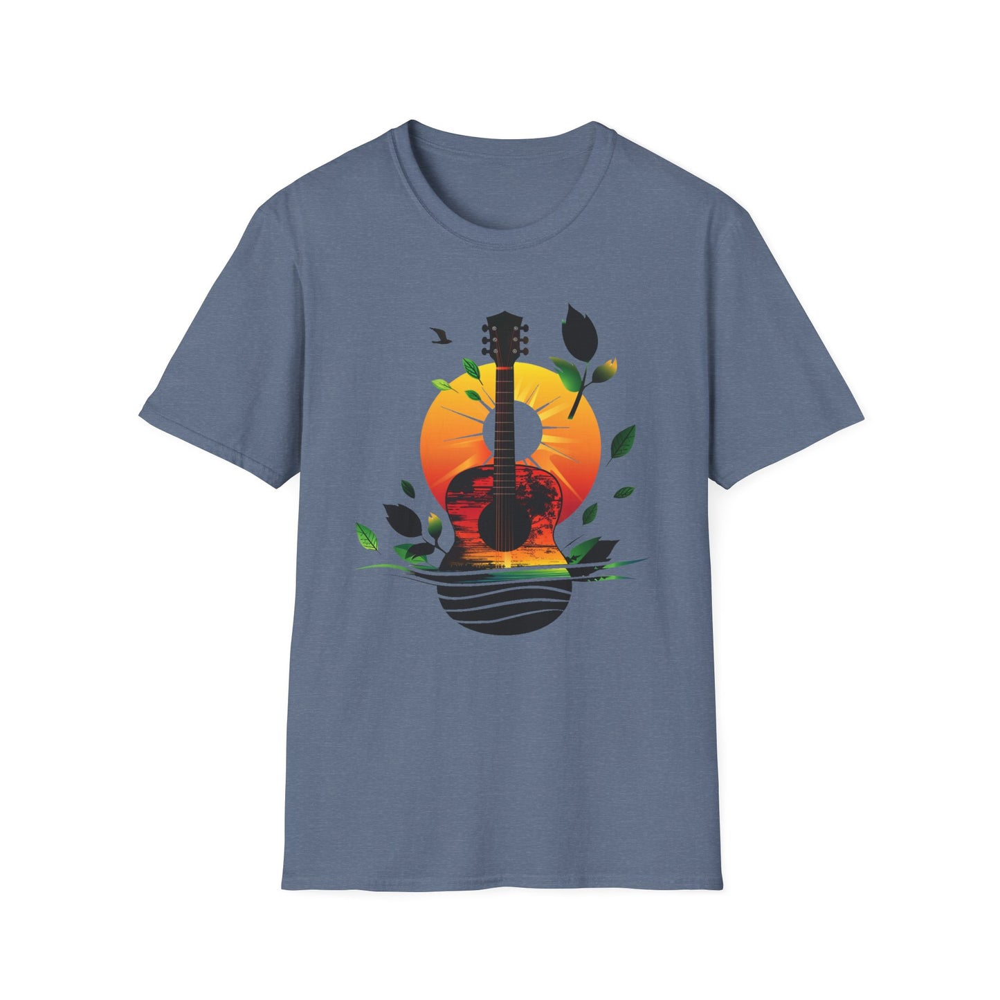 Guitar Sunset T-shirt, Music Lover Gift, Festival Tee, Boyfriend Gift, Girlfriend Gift, Music Instrument