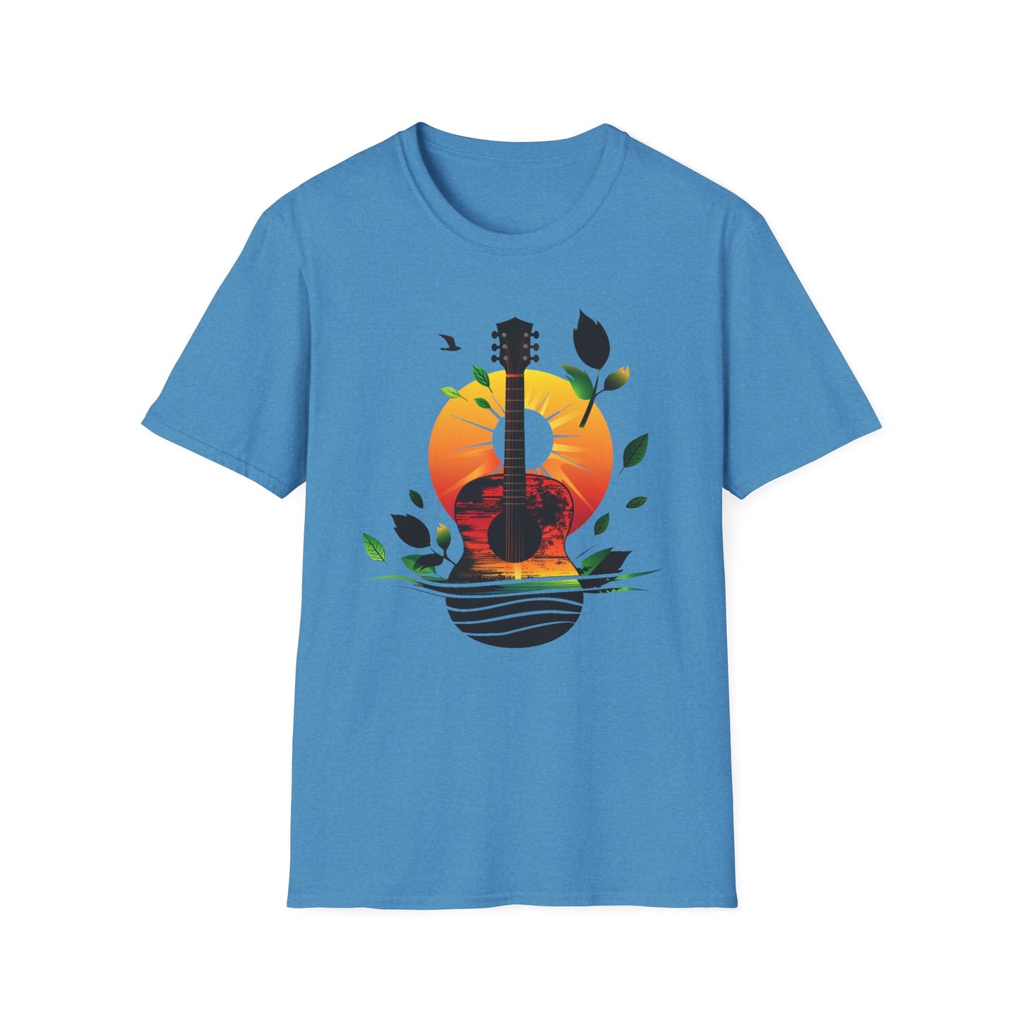 Guitar Sunset T-shirt, Music Lover Gift, Festival Tee, Boyfriend Gift, Girlfriend Gift, Music Instrument