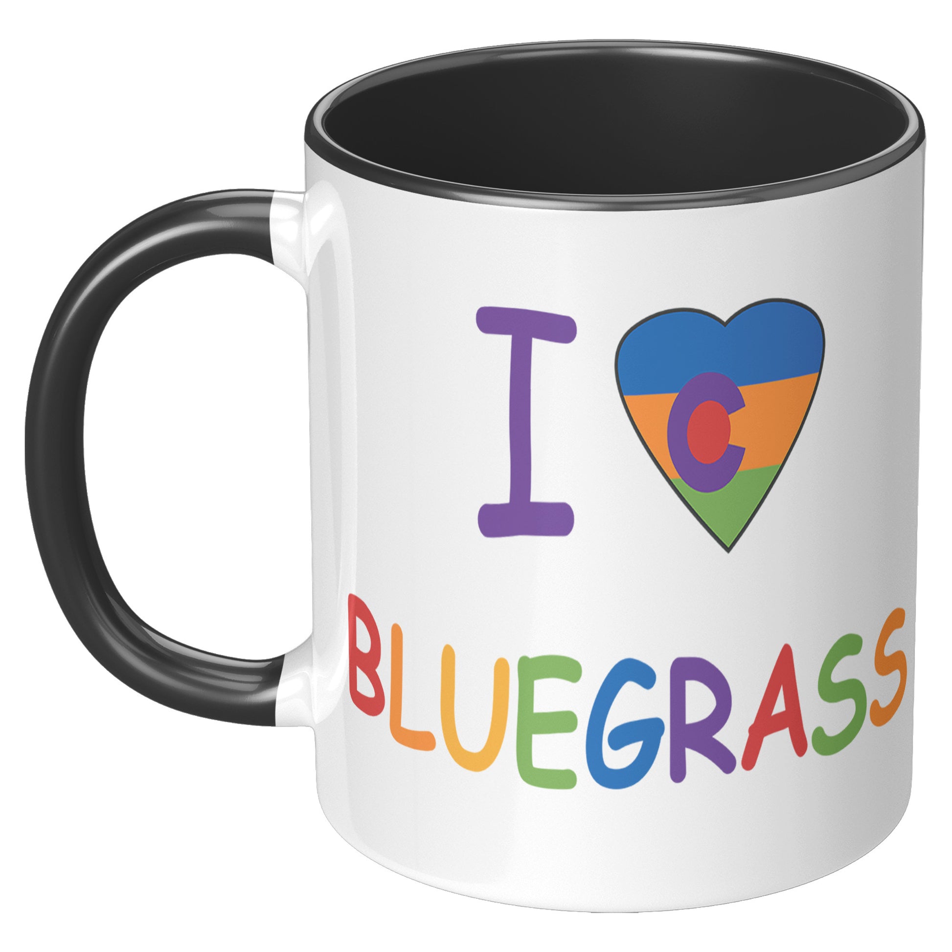 I Colorado Heart Bluegrass Pride 11oz Accent Mug