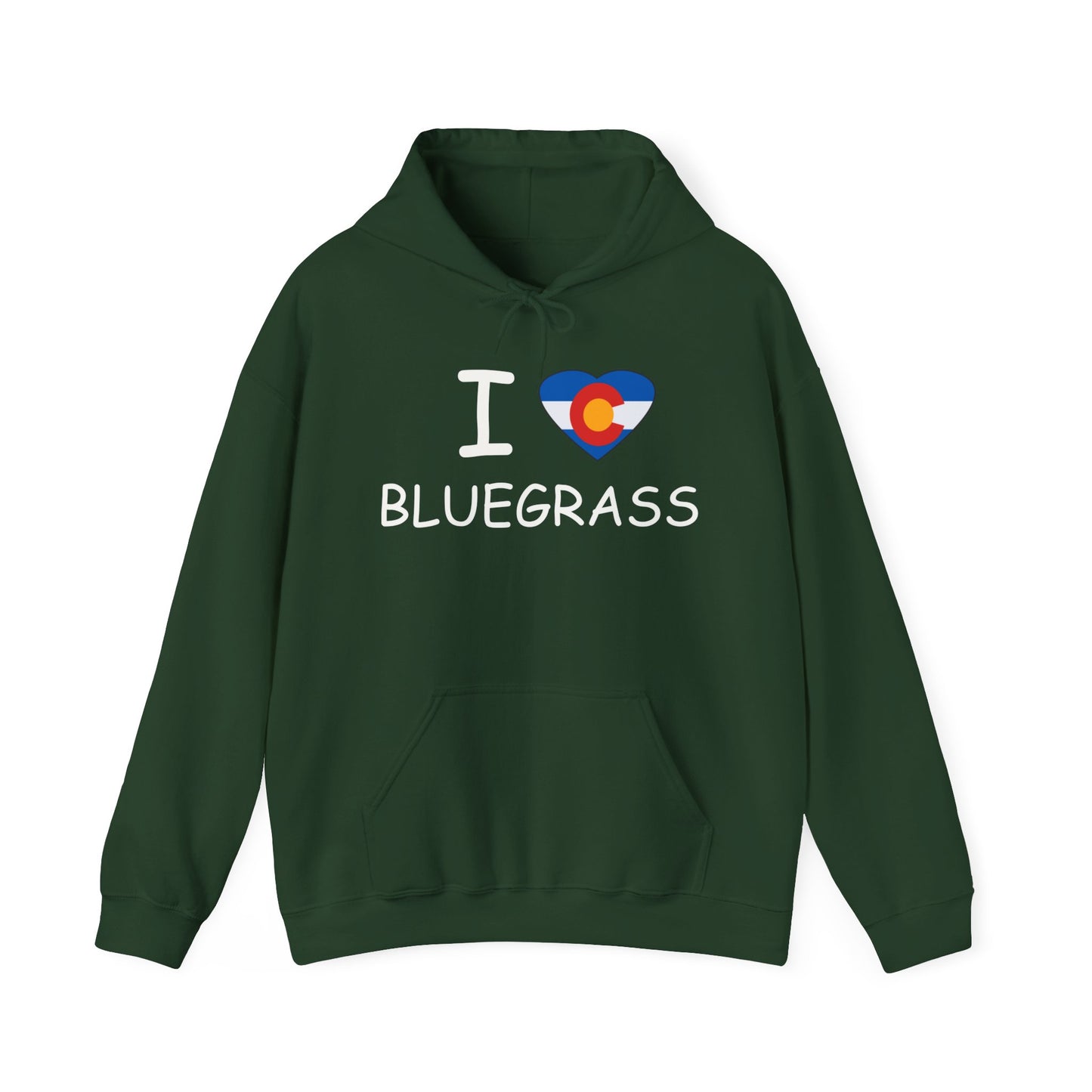 I Colorado Heart Bluegrass Unisex Heavy Blend™ Hoodie Sweatshirt, Festival Hoodie, Bluegrass Music Lover Gift
