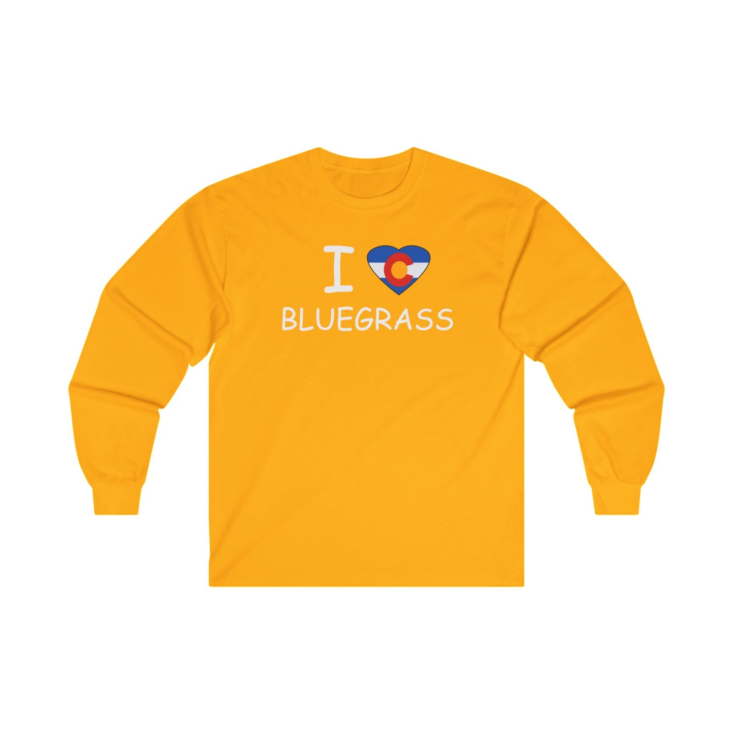 I Colorado Heart Bluegrass Unisex Ultra Cotton Long Sleeve T-shirt, Festival Shirt