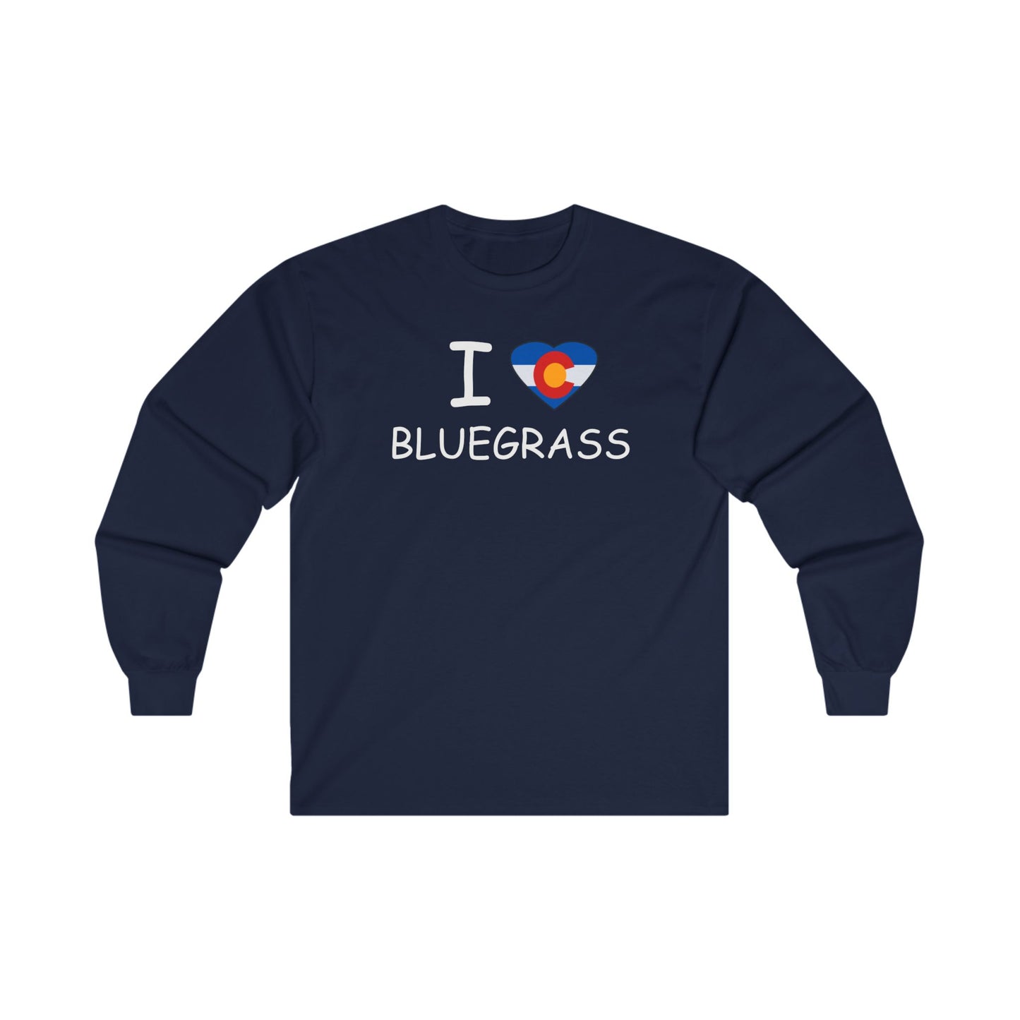I Colorado Heart Bluegrass Unisex Ultra Cotton Long Sleeve T-shirt, Festival Shirt