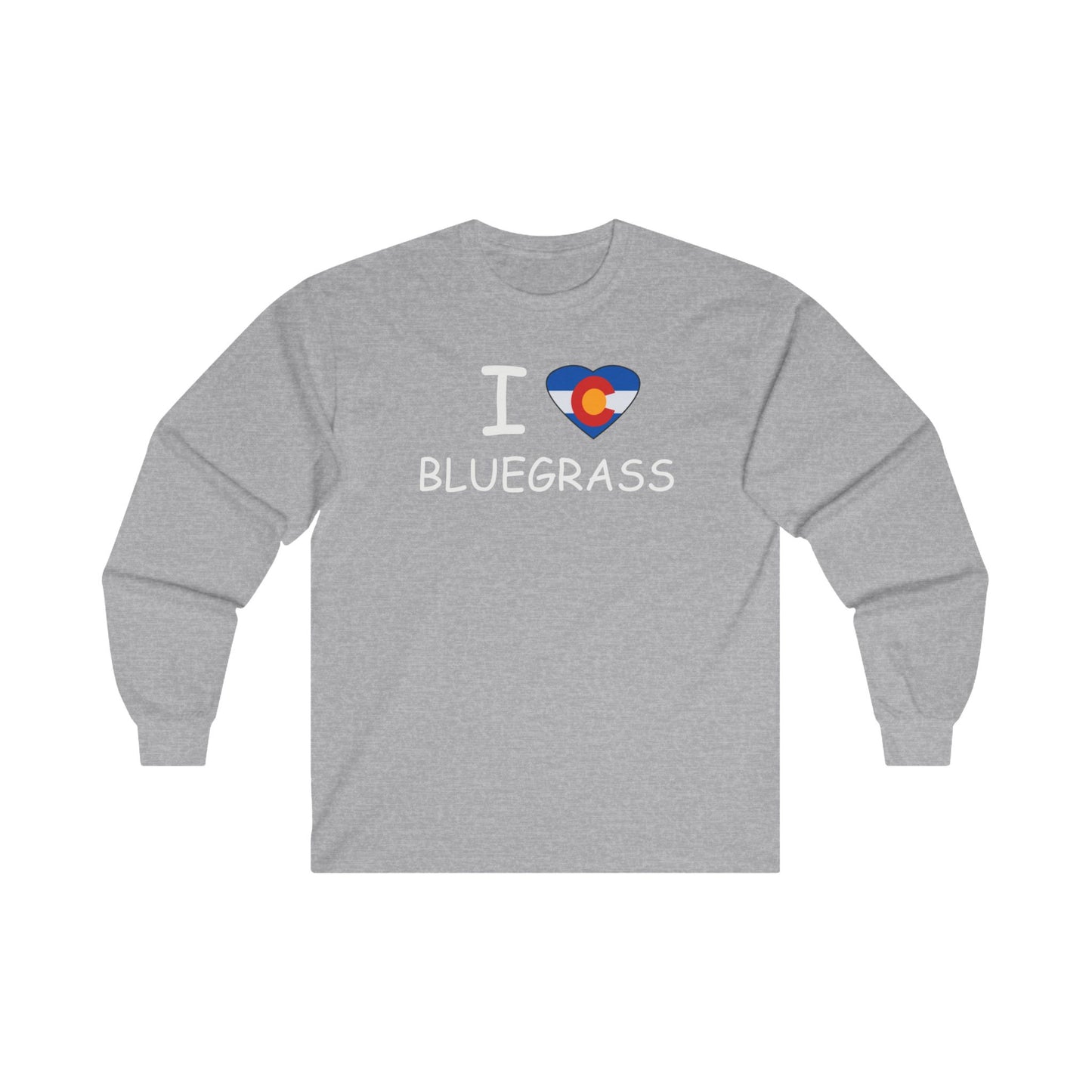 I Colorado Heart Bluegrass Unisex Ultra Cotton Long Sleeve T-shirt, Festival Shirt