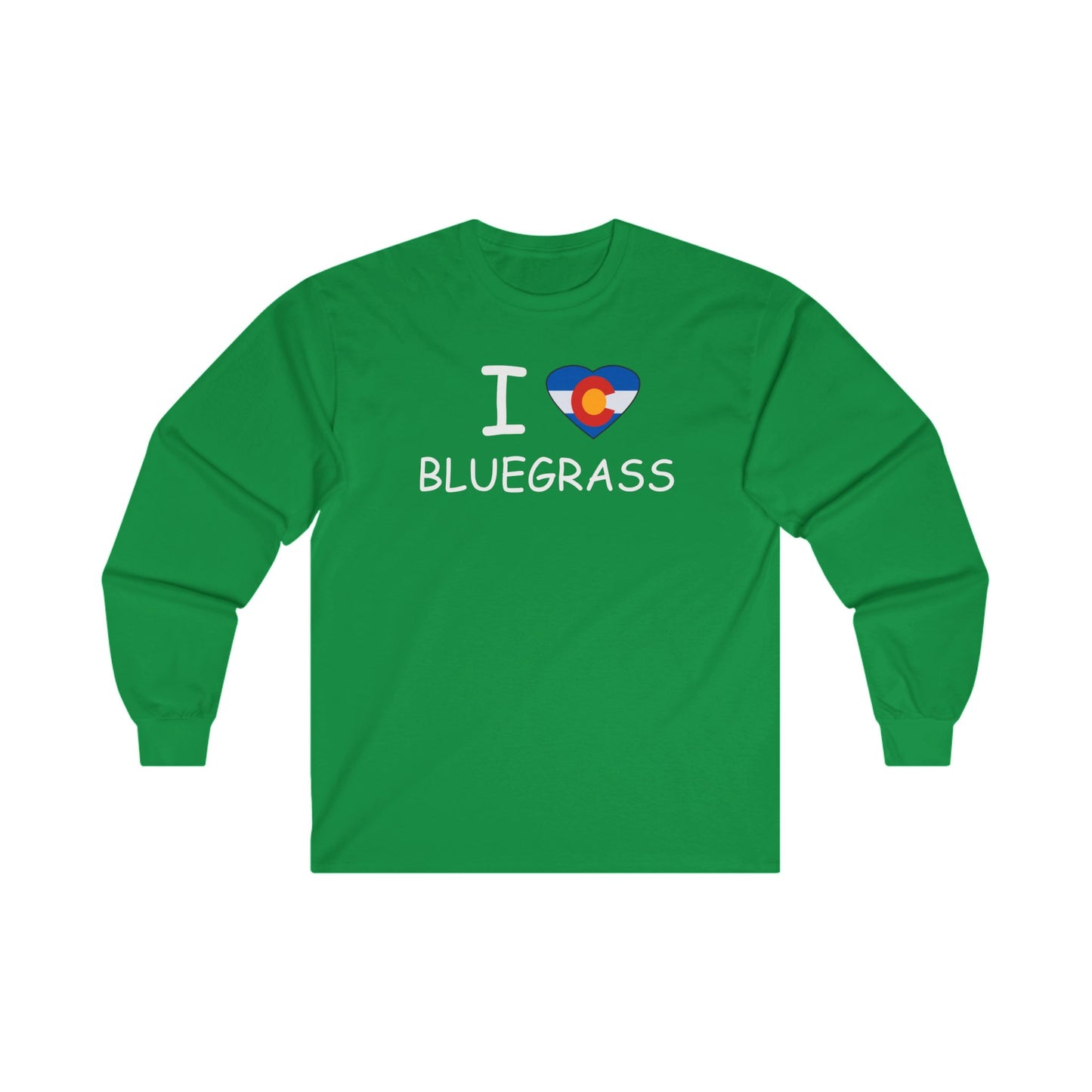 I Colorado Heart Bluegrass Unisex Ultra Cotton Long Sleeve T-shirt, Festival Shirt