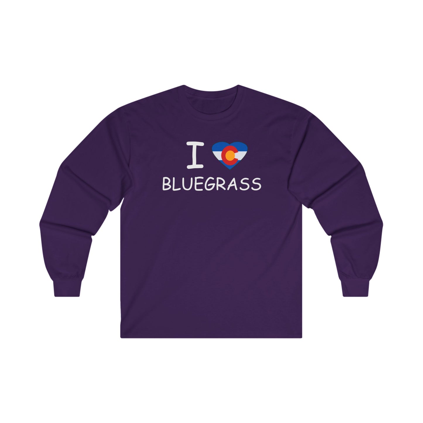 I Colorado Heart Bluegrass Unisex Ultra Cotton Long Sleeve T-shirt, Festival Shirt