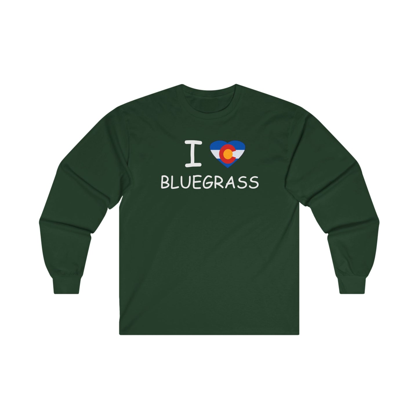 I Colorado Heart Bluegrass Unisex Ultra Cotton Long Sleeve T-shirt, Festival Shirt