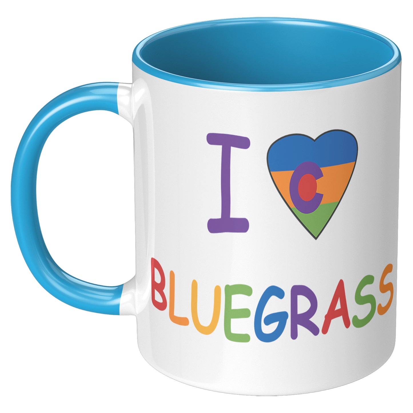 I Colorado Heart Love Bluegrass Pride 11oz Accent Mug