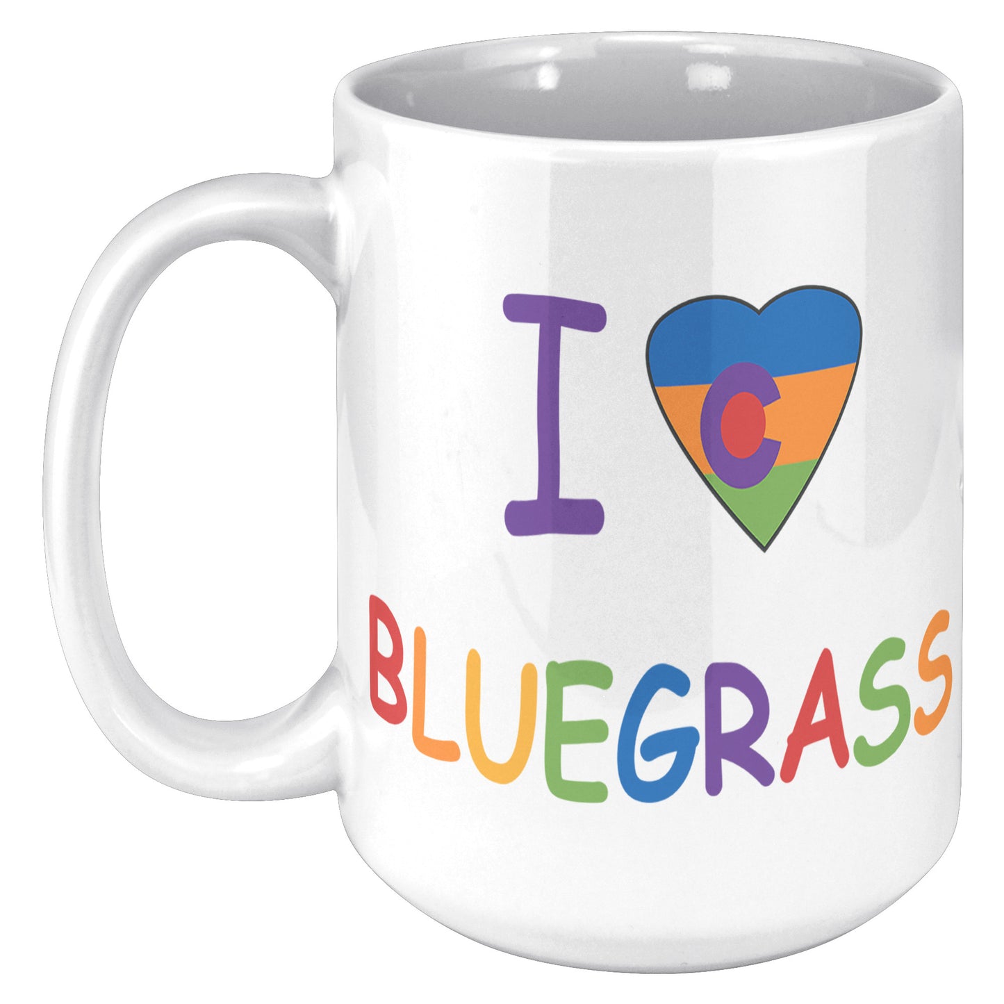 I Colorado Heart Love Bluegrass Pride 15oz White Mug