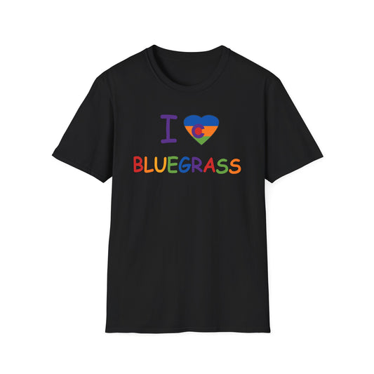 I Colorado Heart Love Bluegrass Pride T-Shirt, Music Lover Gift, Festival Shirt