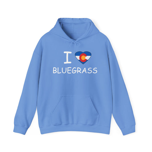 I Colorado Heart Bluegrass Unisex Heavy Blend™ Hoodie Sweatshirt, Festival Hoodie, Bluegrass Music Lover Gift