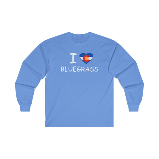 I Colorado Heart Love Bluegrass Unisex Ultra Cotton Long Sleeve T-shirt, Festival Shirt
