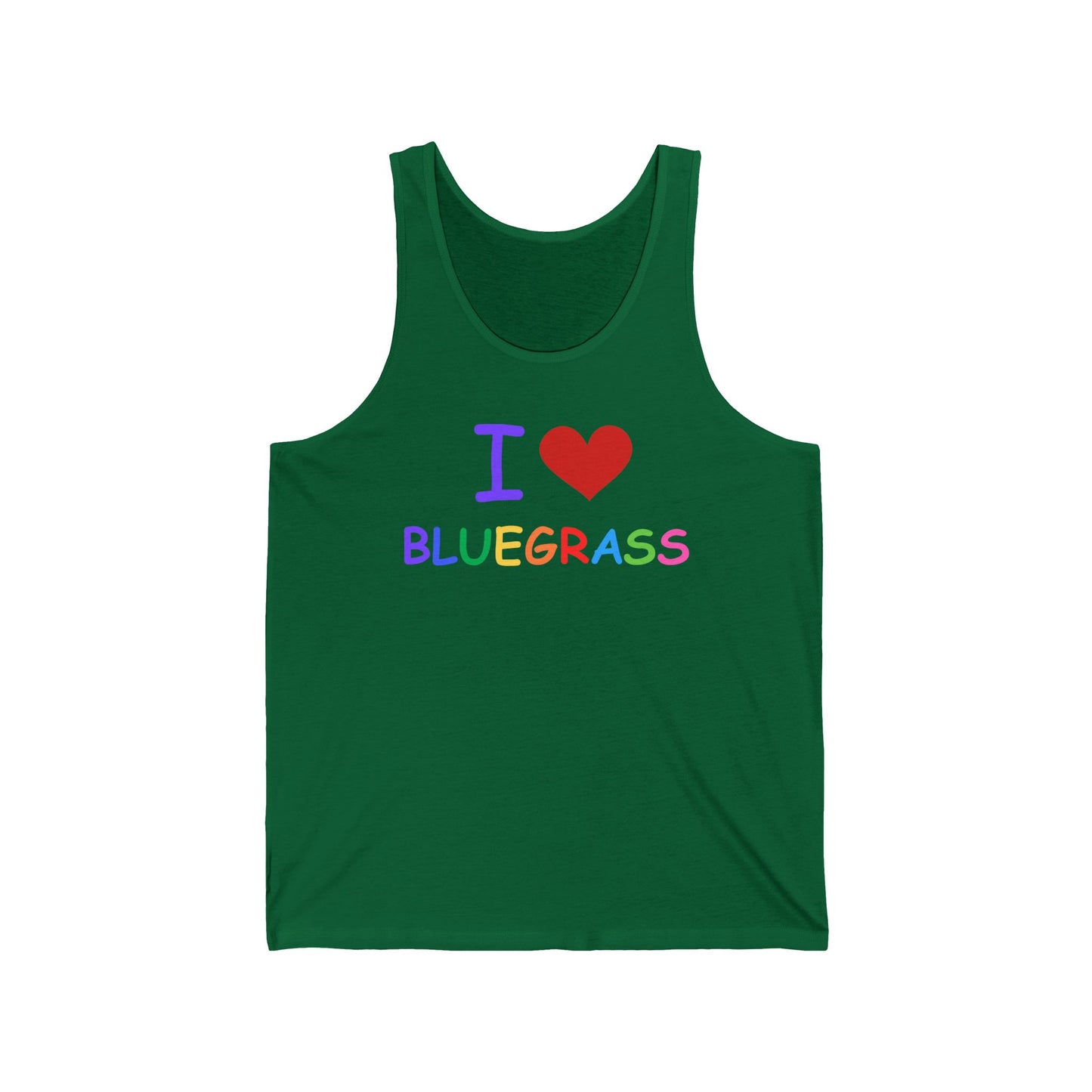 I Heart Bluegrass Pride Unisex Jersey Tank Top, Festival Tank, Bluegrass Music Lover Gift