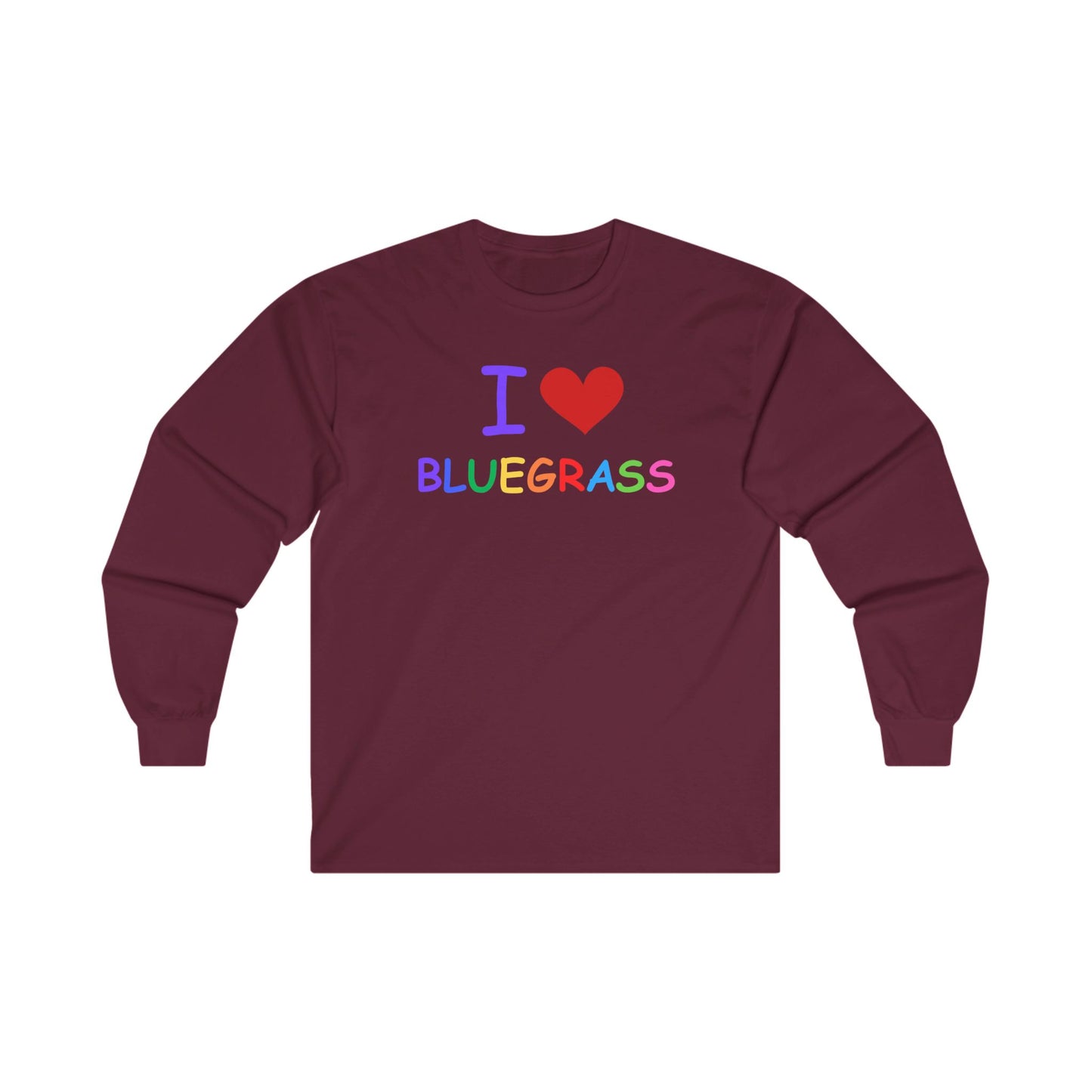 I Heart Bluegrass Pride Unisex Ultra Cotton Long Sleeve T-shirt, Festival Shirt