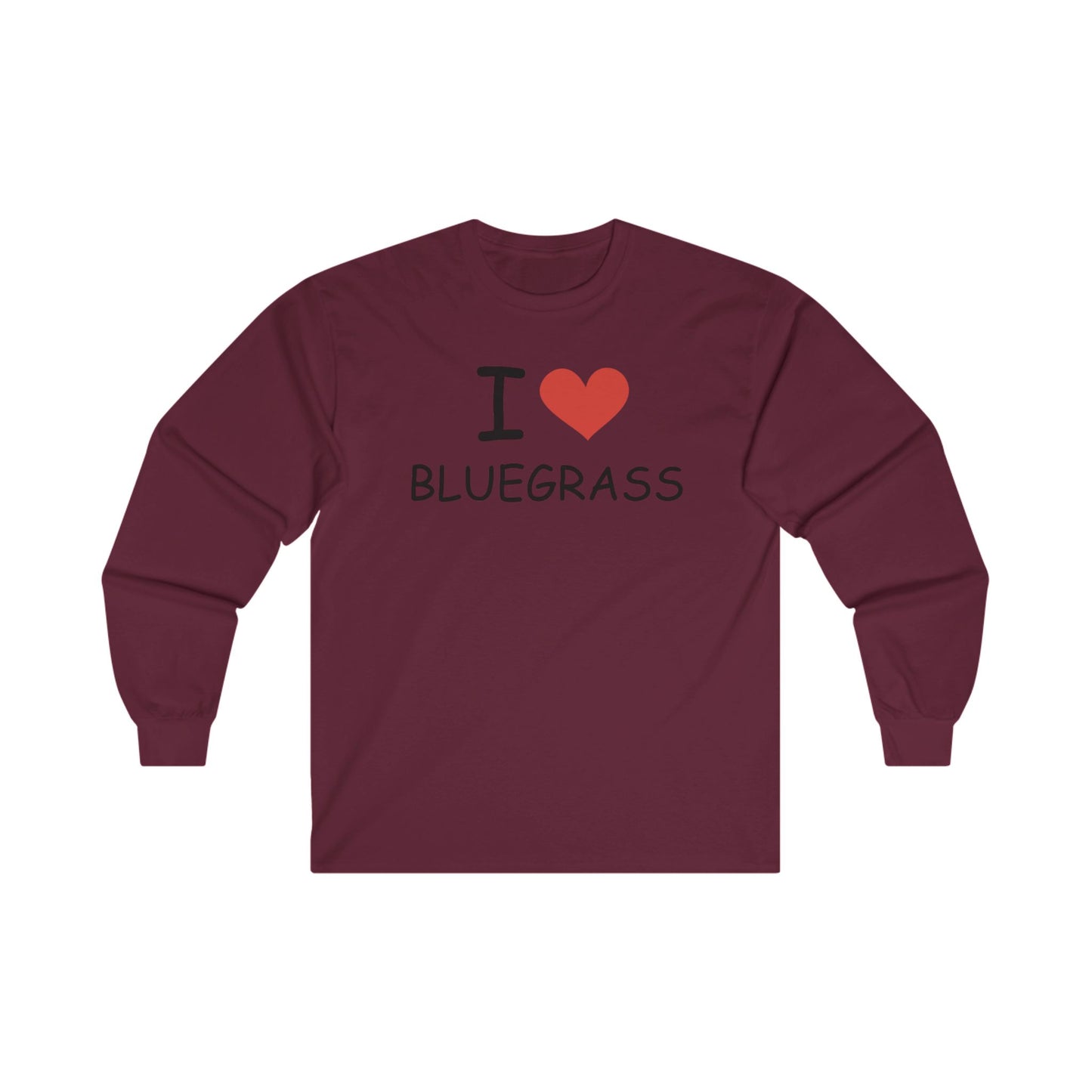 I Heart Bluegrass Unisex Ultra Cotton Long Sleeve T-shirt, Festival Shirt