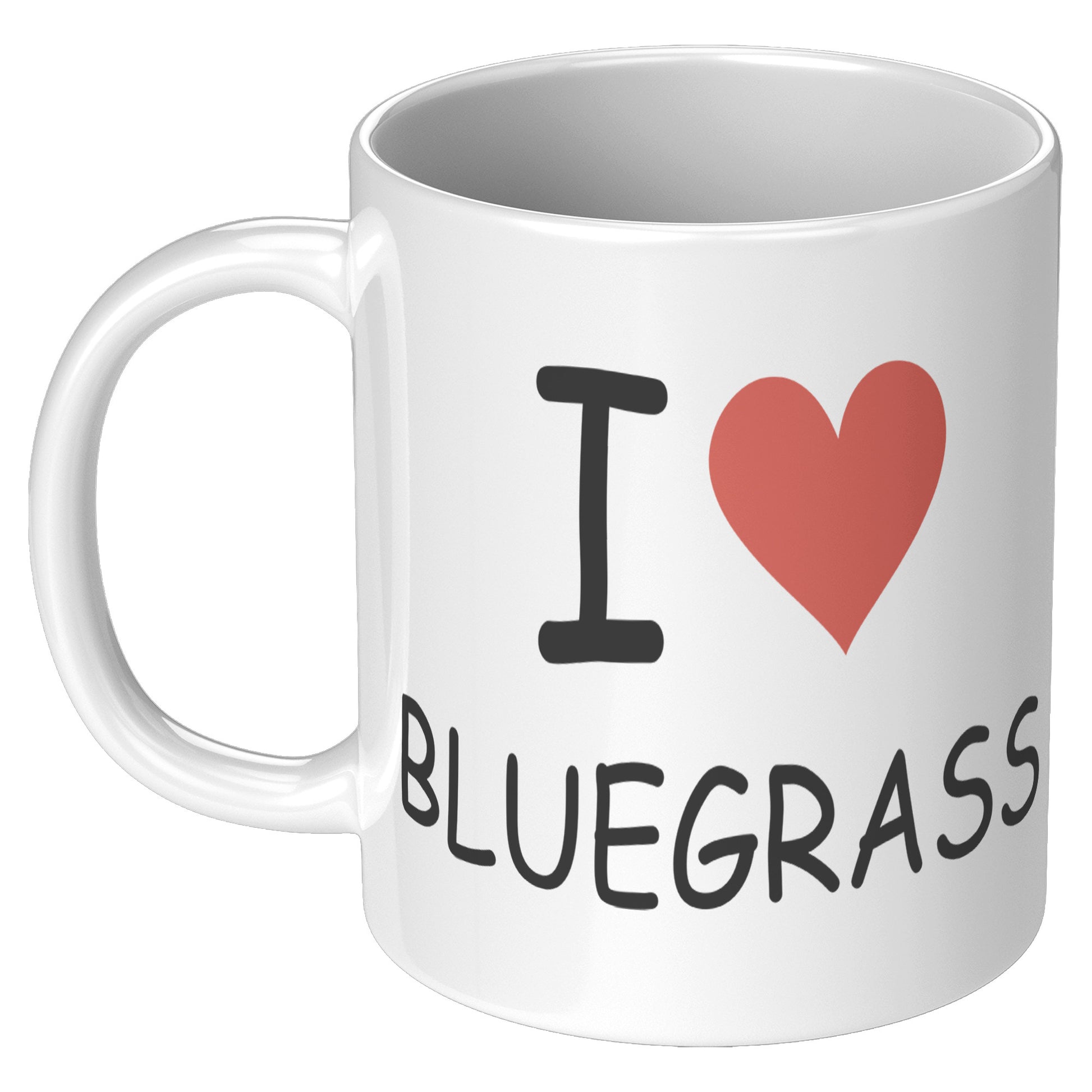 I Heart Love Bluegrass 11oz White Mug