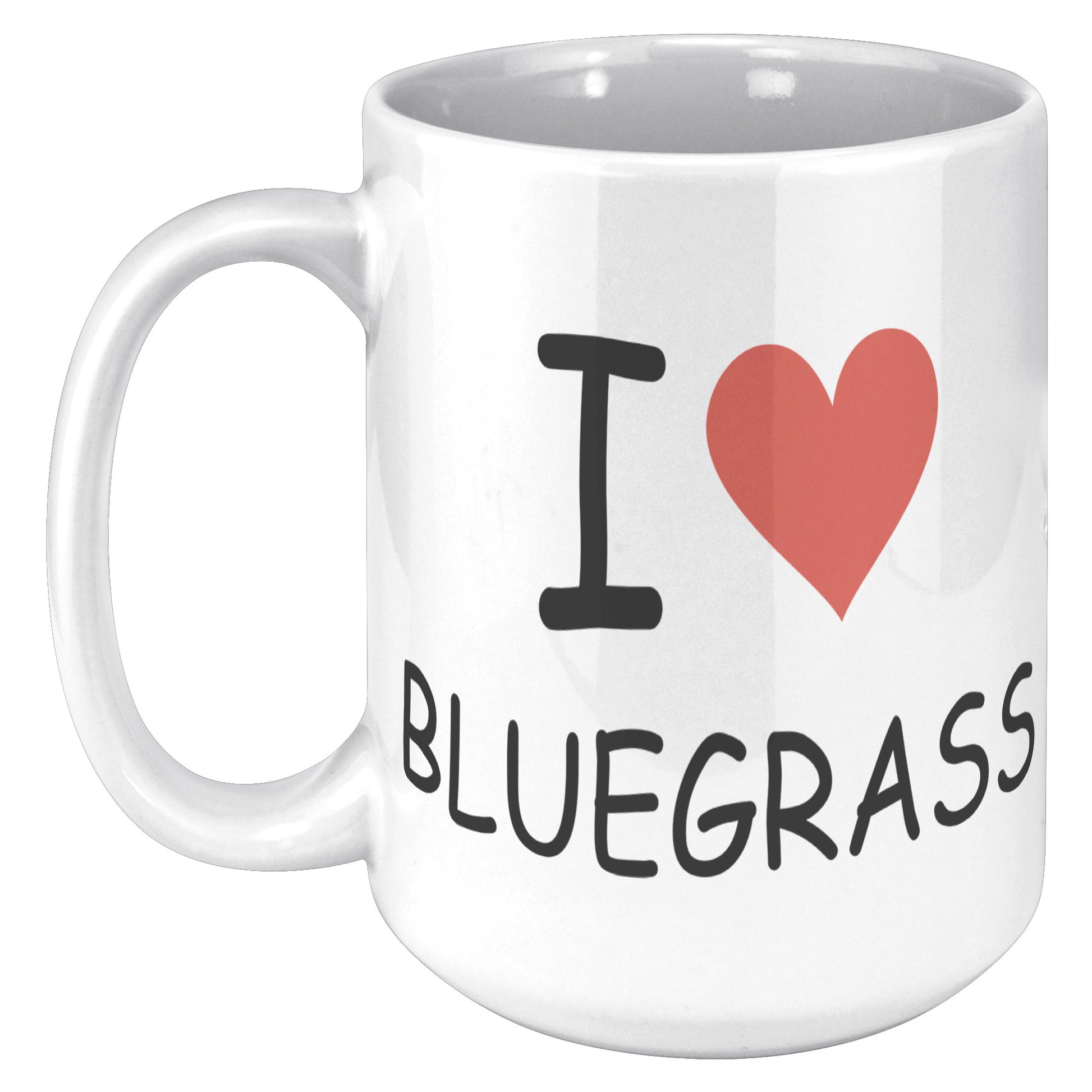 I Heart Love Bluegrass 15oz White Mug